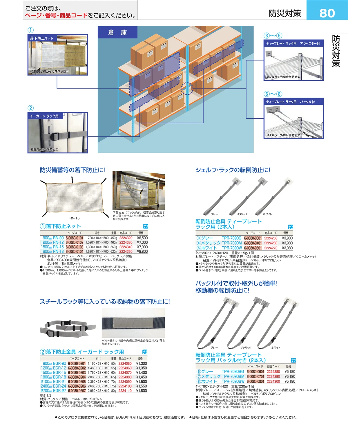EBM業務用厨房用品カタログvol.26・ページ番号80・フォトインデックス