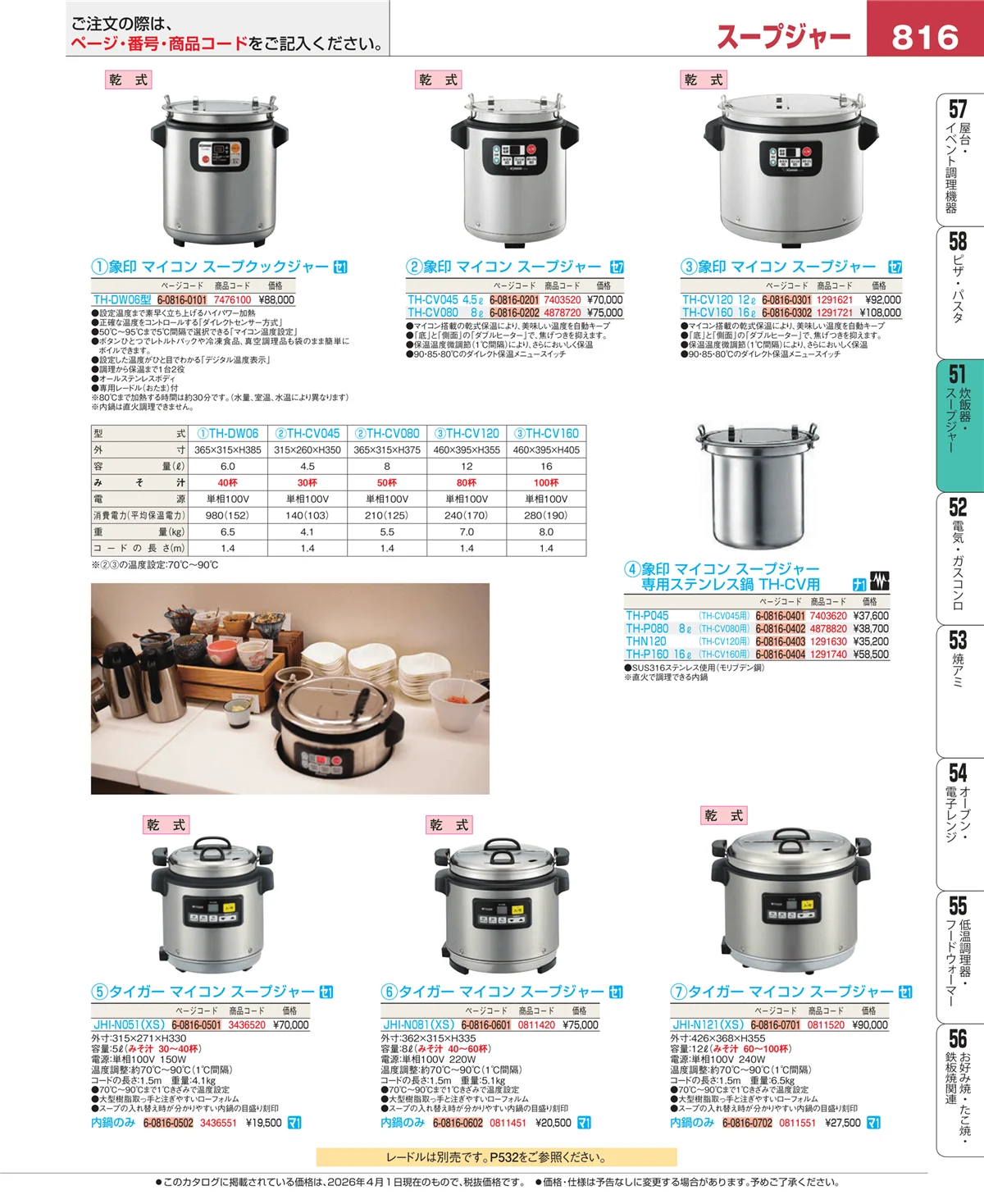 EBM業務用厨房用品カタログvol.26・ページ番号816・濃度計 他