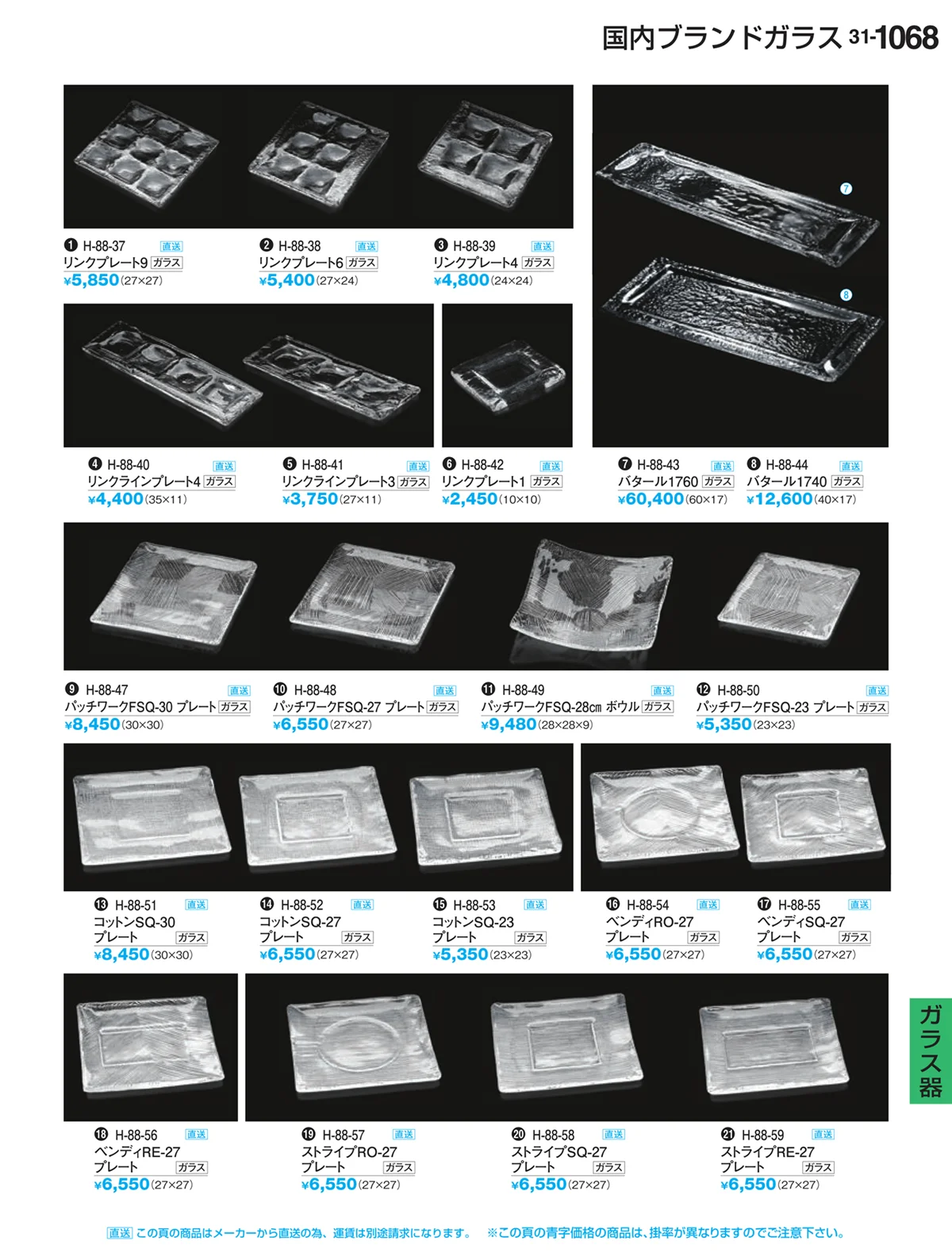 割烹漆器vol.31・ページ番号1068・ガラス器