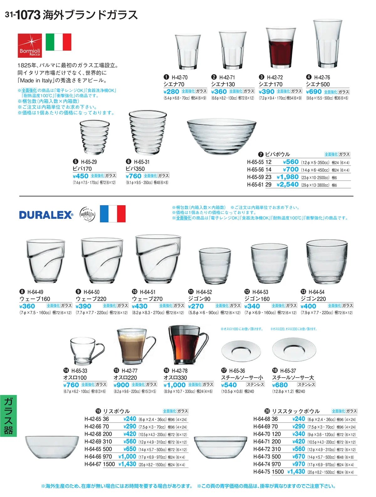 割烹漆器vol.31・ページ番号1073・ガラス器