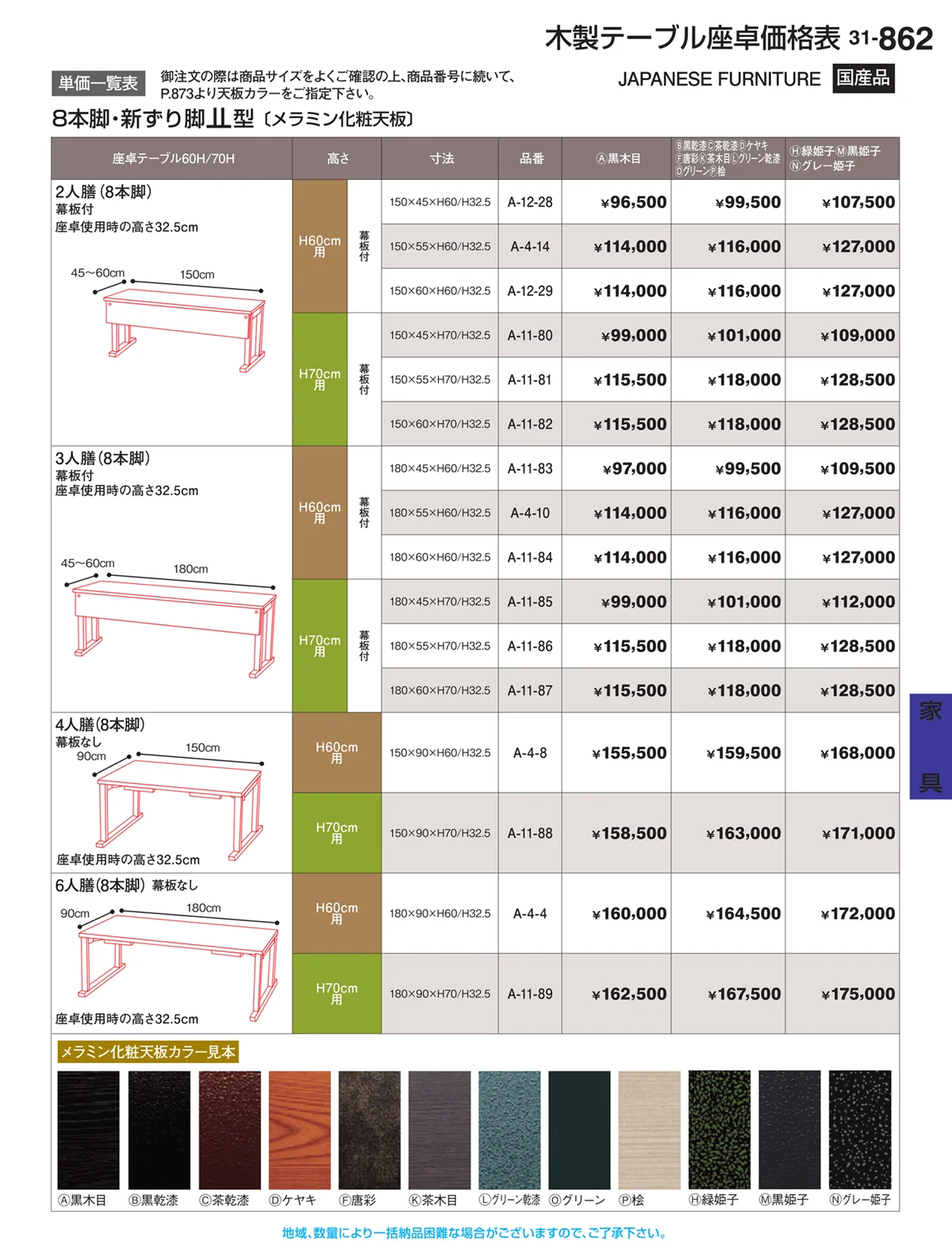割烹漆器vol.31・ページ番号862・家具