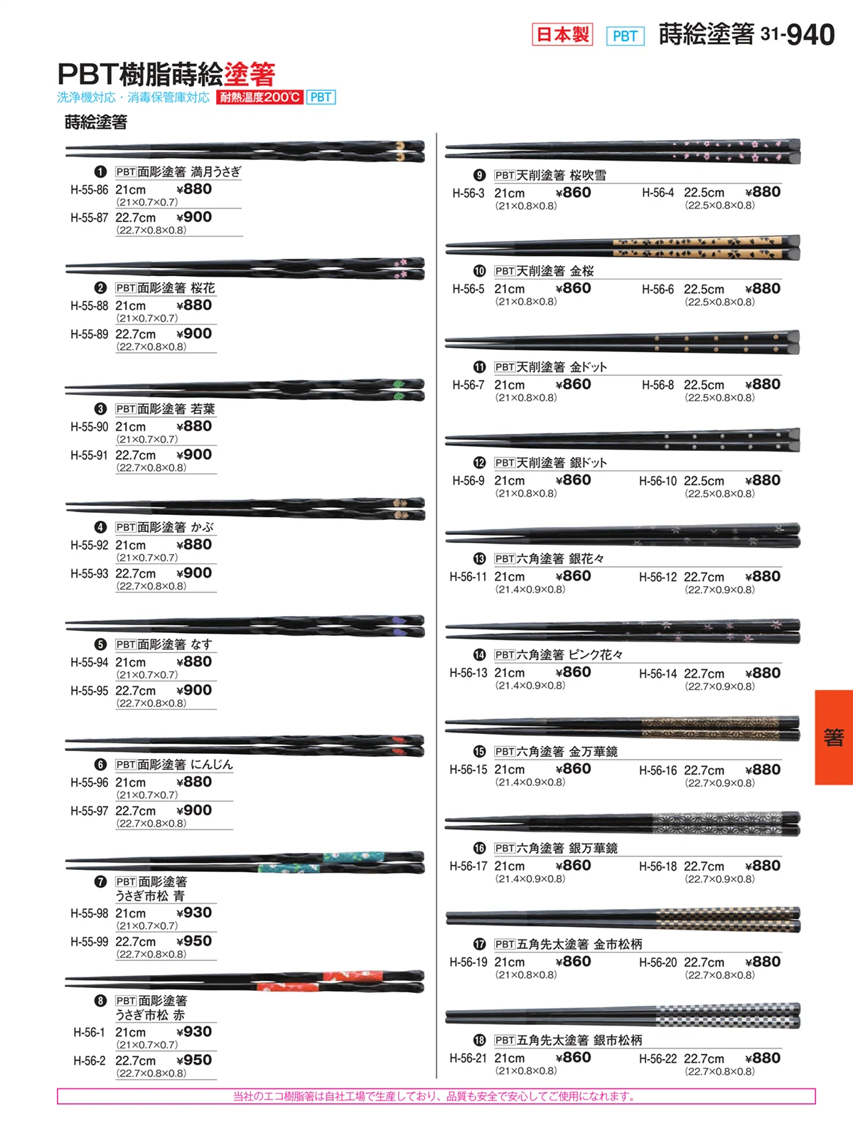 割烹漆器vol.31・ページ番号940・箸