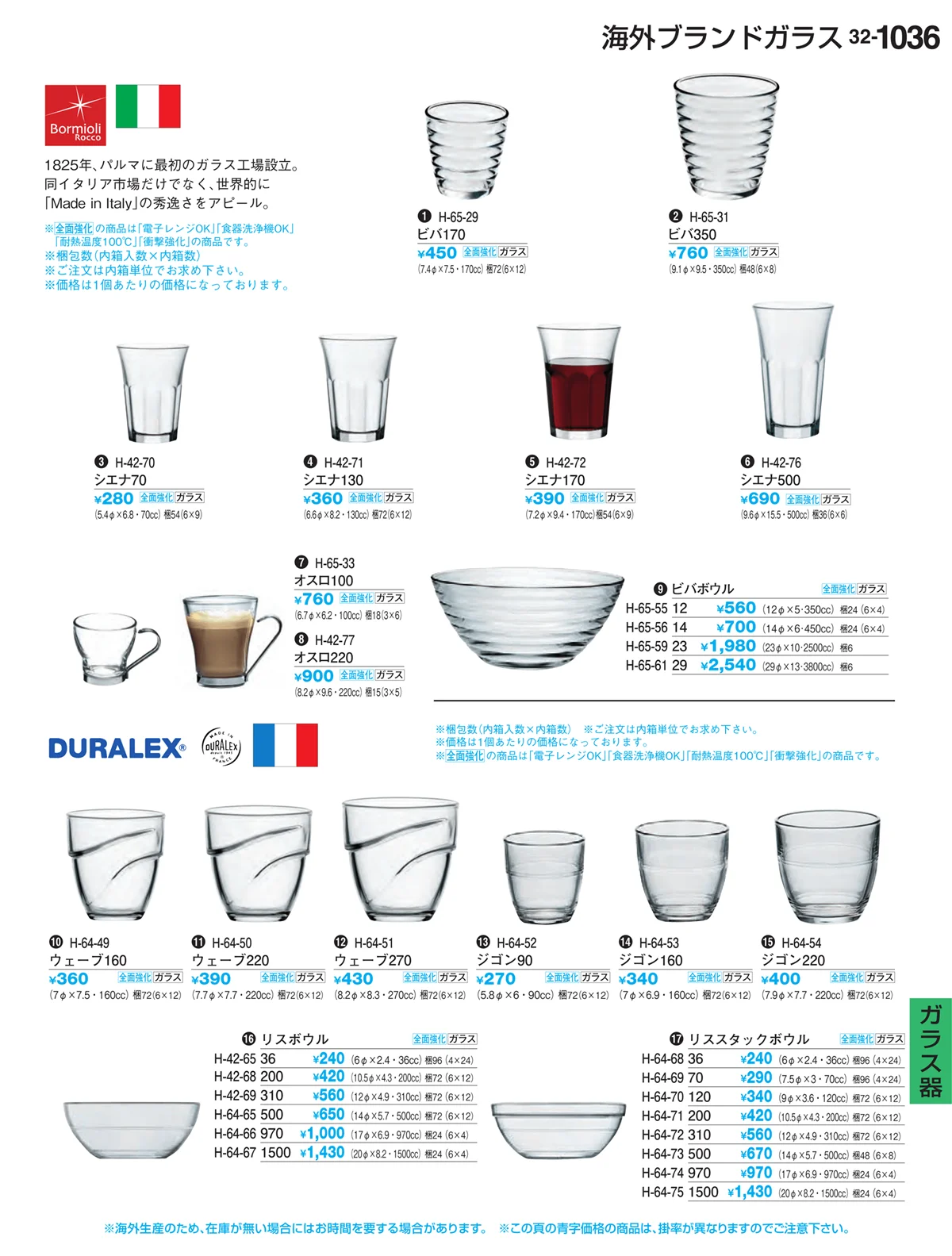 割烹漆器vol.32・ページ番号1036・ガラス器