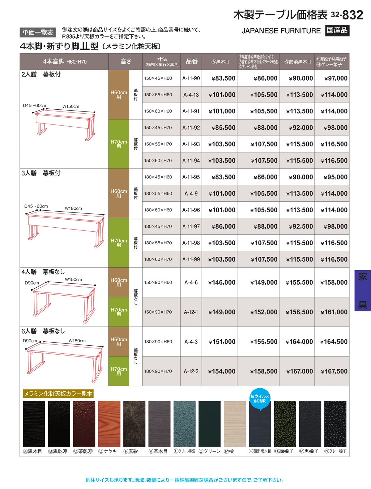 割烹漆器vol.32・ページ番号832・家具