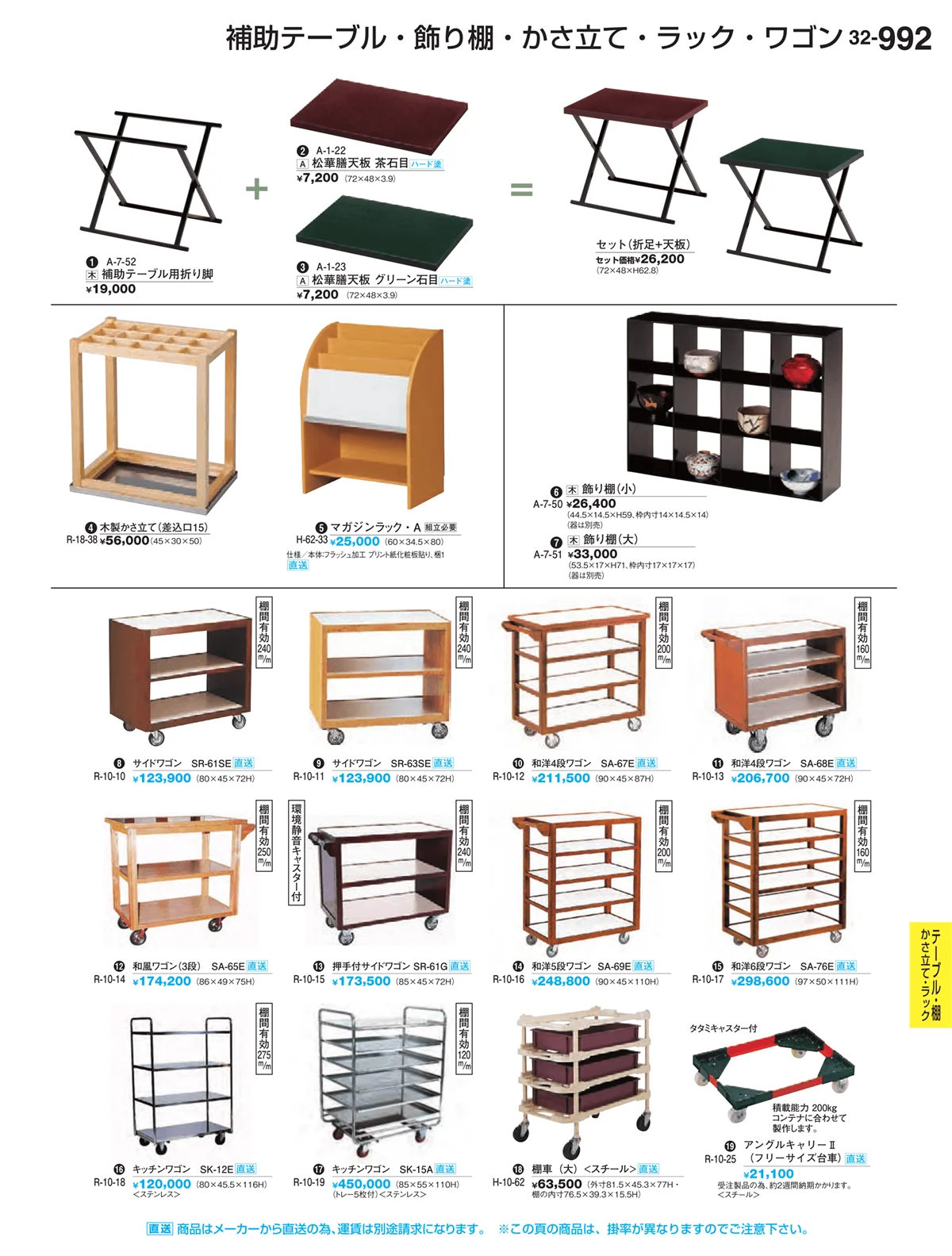割烹漆器vol.32・ページ番号992・棚・テーブル・かさ立て・ラック