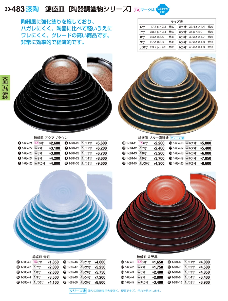 大皿（丸）盛鉢・大皿（丸）盛器 ページ483
