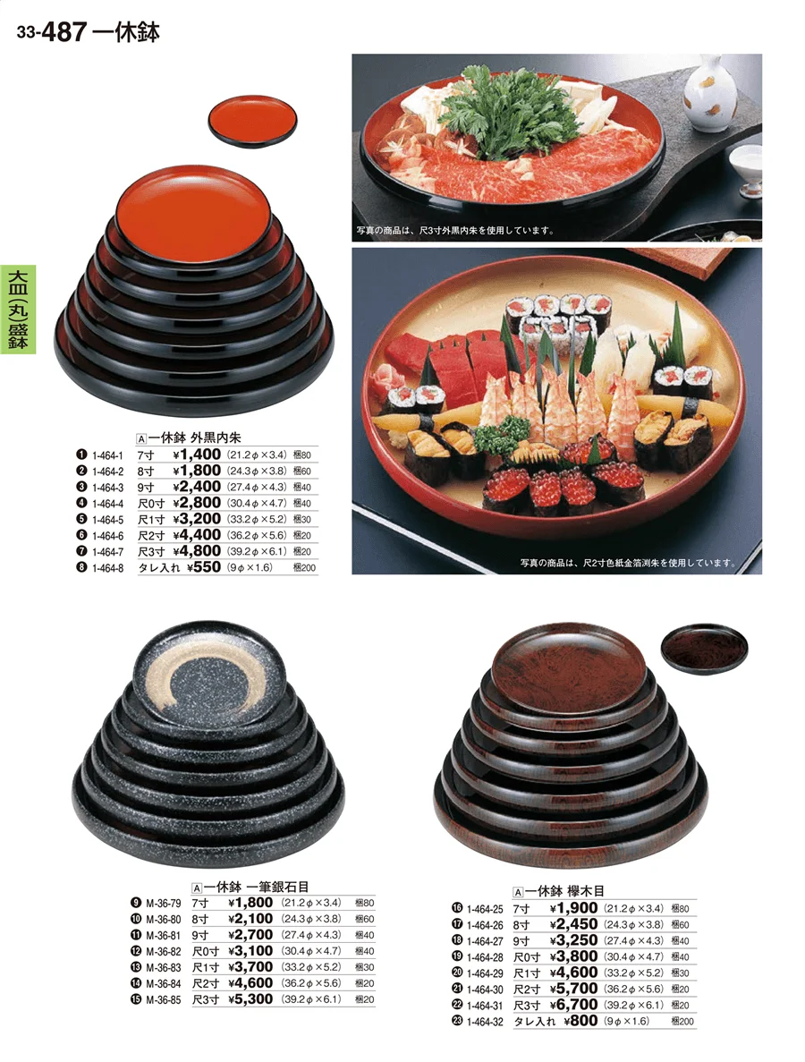 大皿（丸）盛鉢・大皿（丸）盛器 ページ487