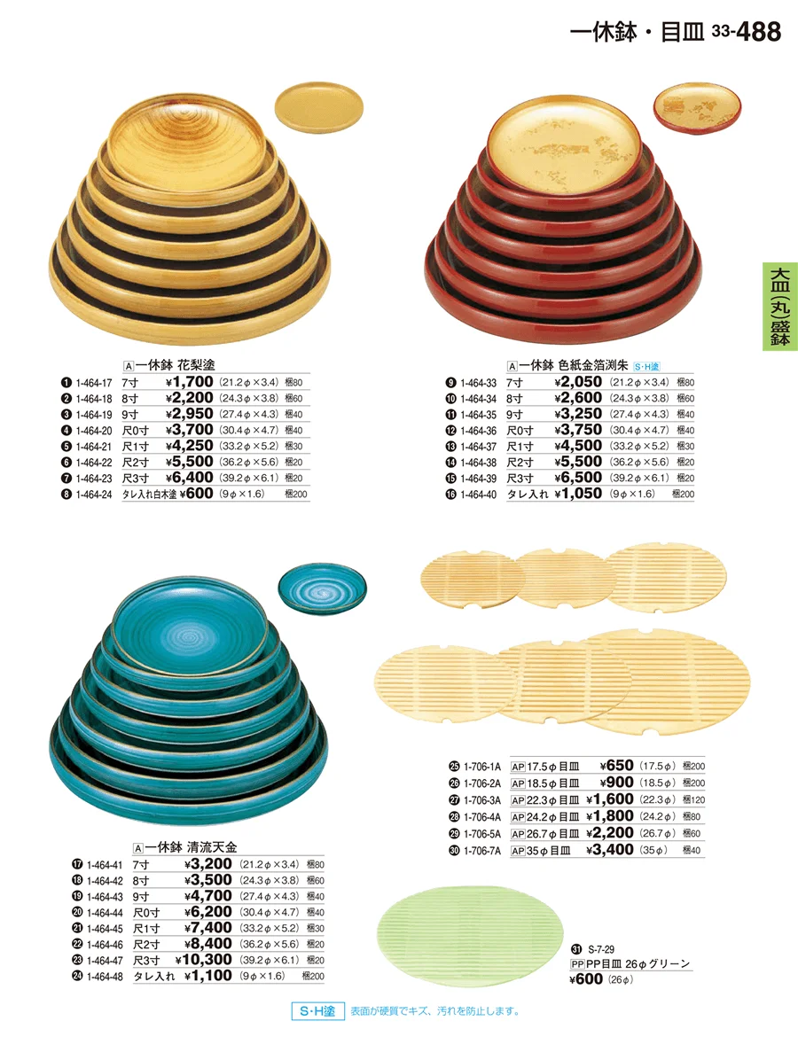 大皿（丸）盛鉢・大皿（丸）盛器 ページ488