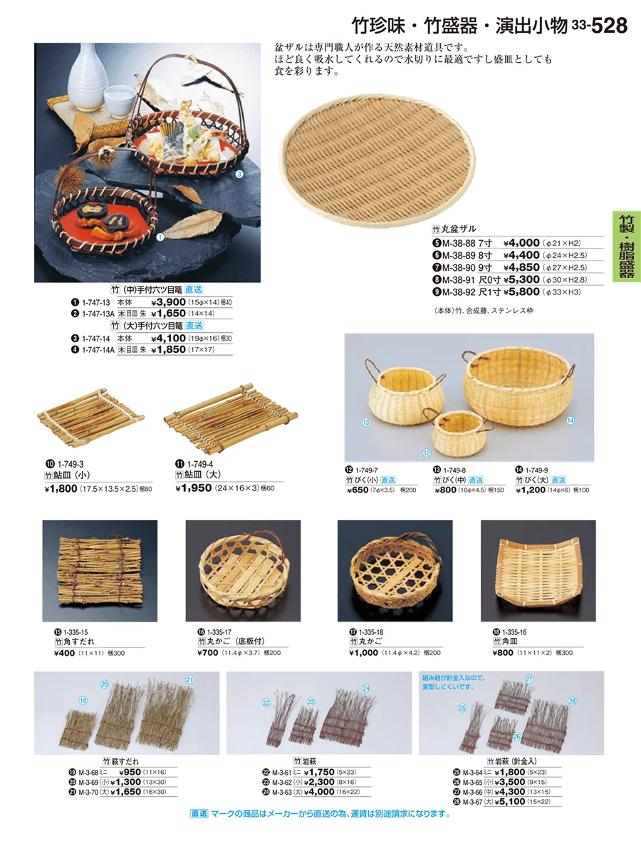竹製・樹脂盛器 ページ528