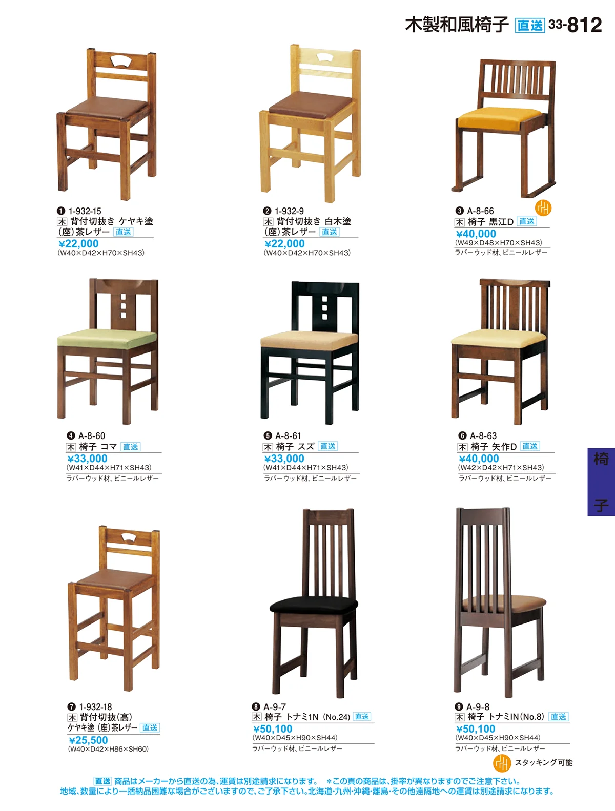 割烹漆器vol.33・ページ番号812・椅子
