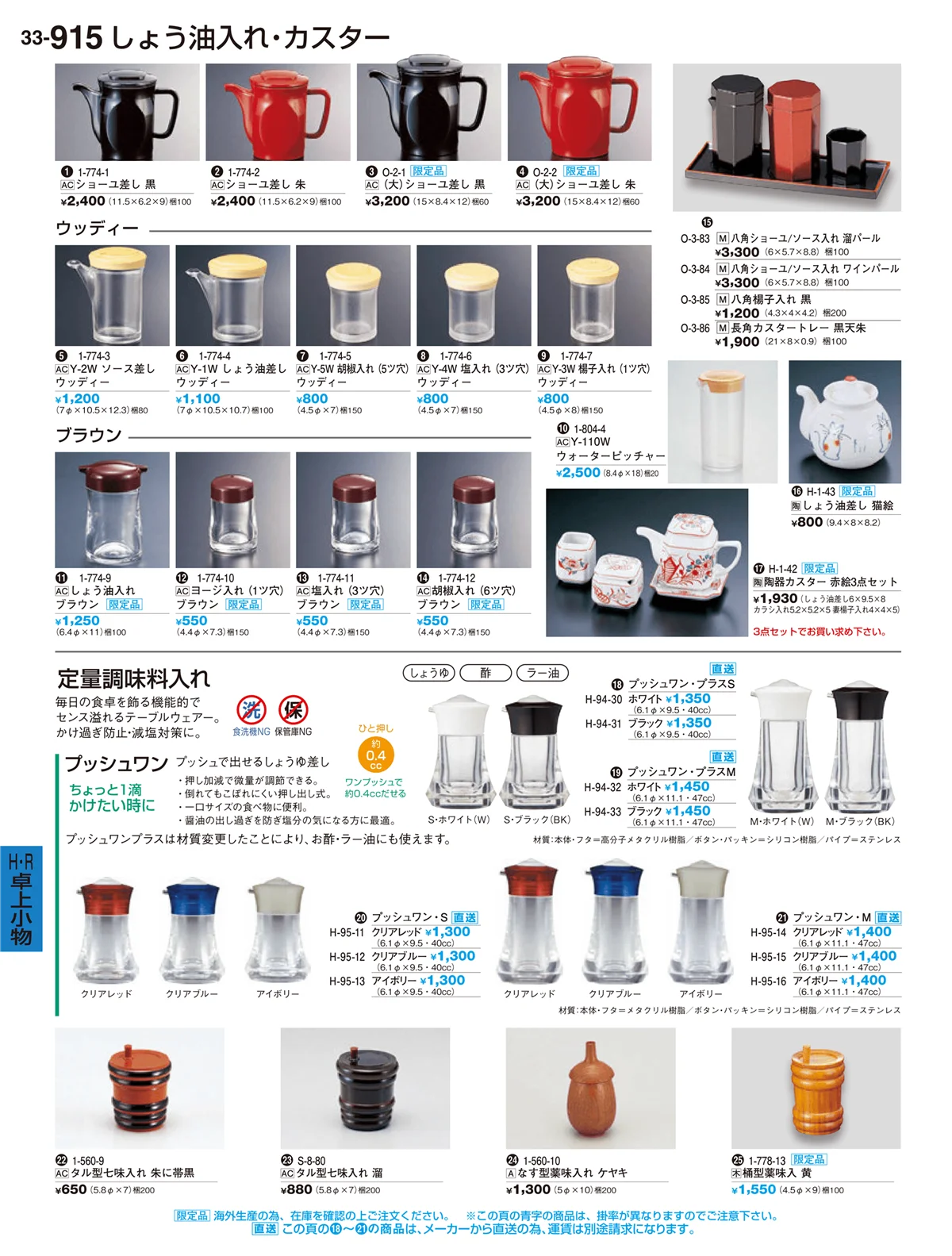 割烹漆器vol.33・ページ番号915・醤油入れ・カスター