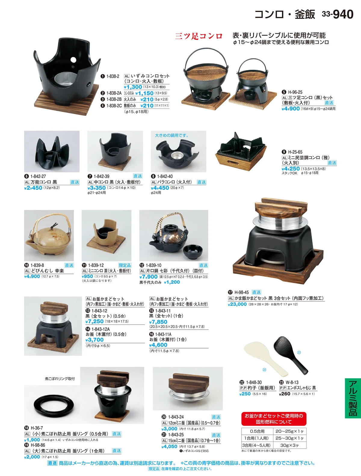 割烹漆器vol.33・ページ番号940・アルミ製品