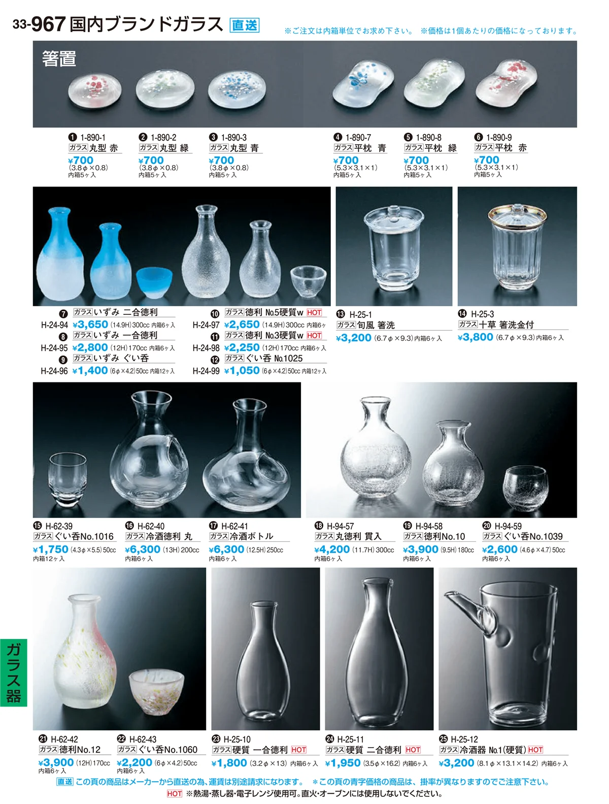 割烹漆器vol.33・ページ番号967・ガラス器