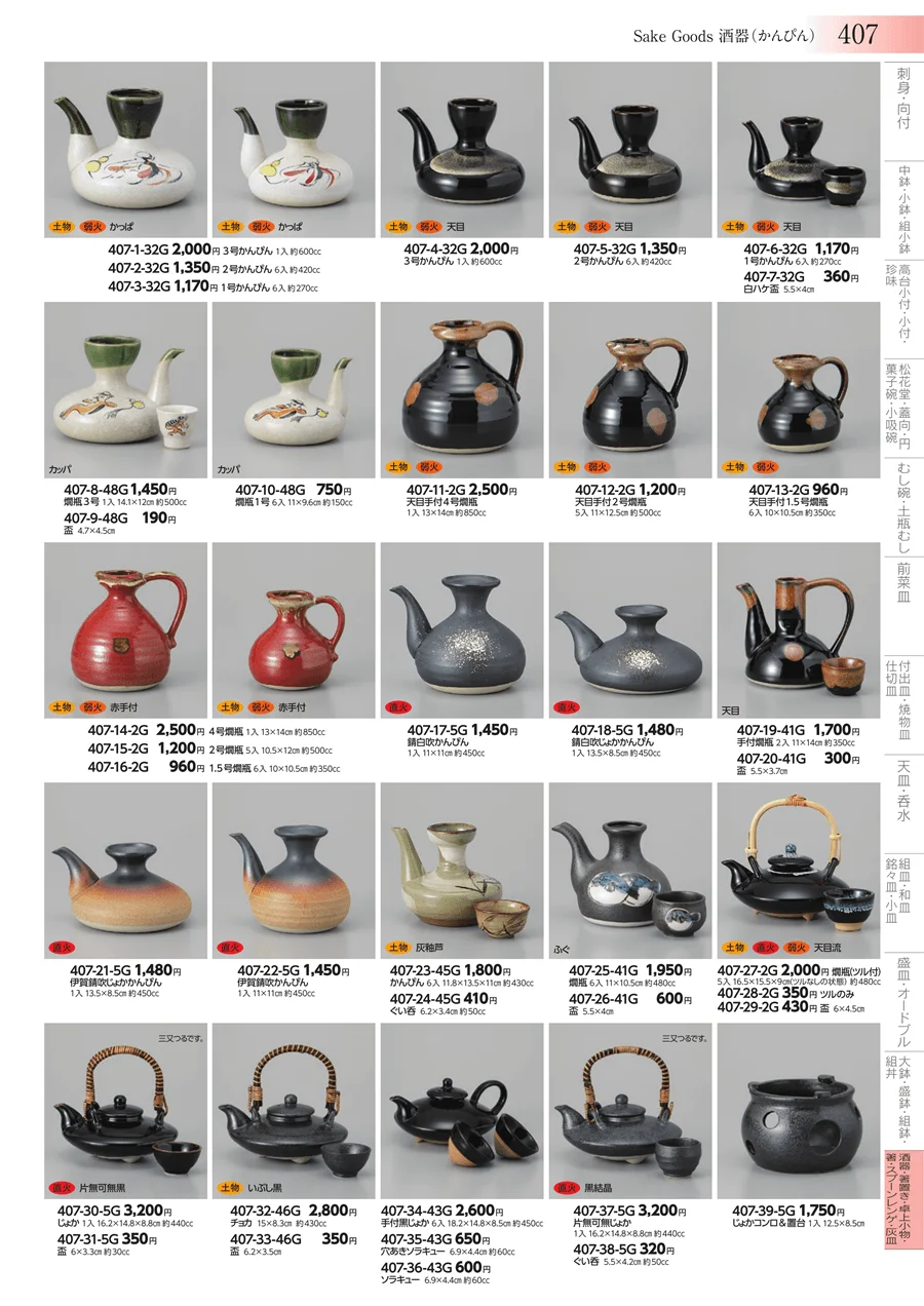 酒器・箸置き・卓上小物・箸・スプーンレンゲ・灰皿 ページ407