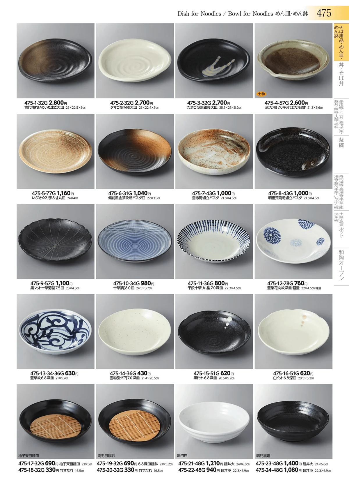 みやび街道vol.3・ページ番号475・そば用品・めん皿・めん鉢