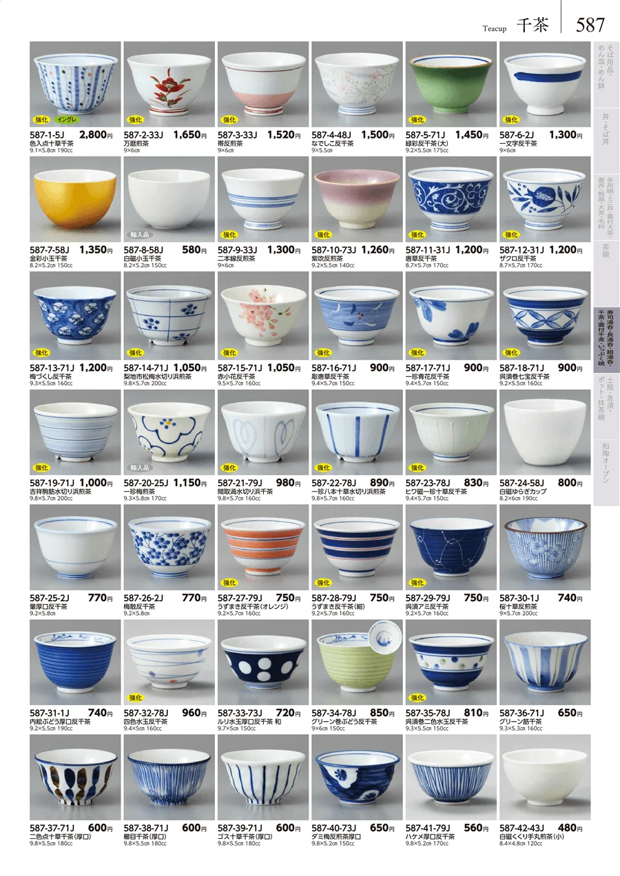湯呑･煎茶 ページ587