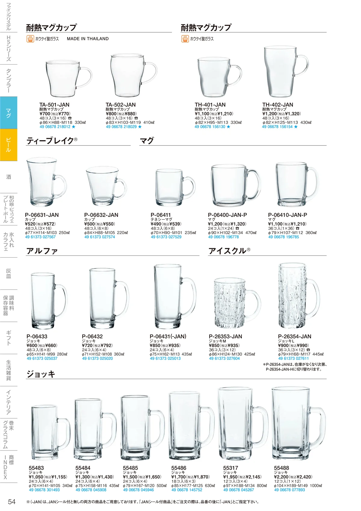 東洋佐々木ガラス2026・ページ番号54・ビール