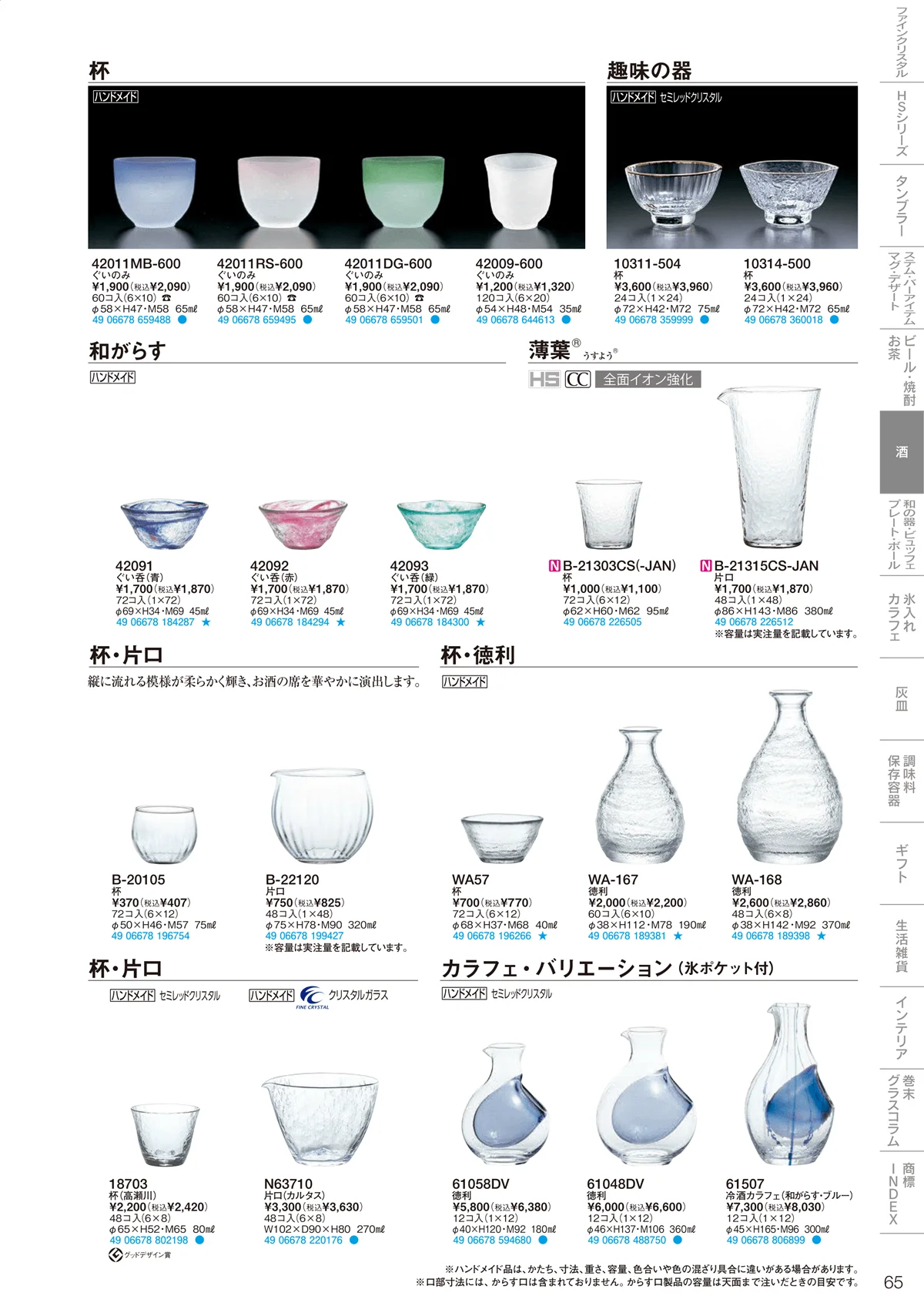 東洋佐々木ガラス2026・ページ番号65・酒