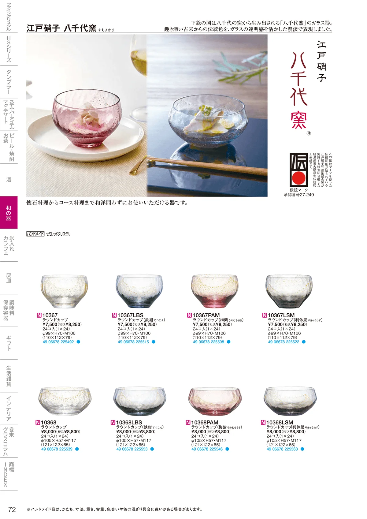東洋佐々木ガラス2026・ページ番号72・和の器