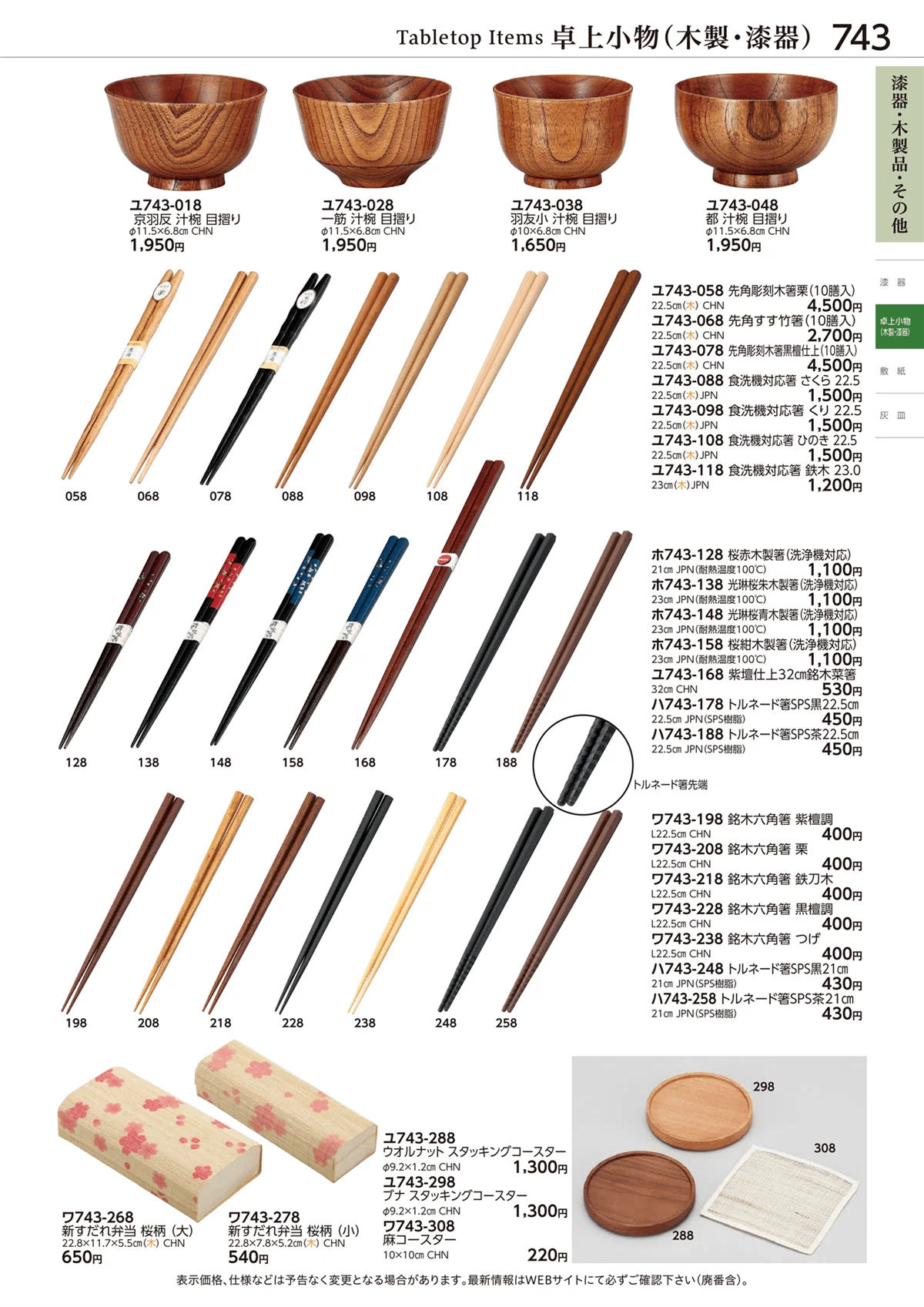 ときわvol.28・ページ番号743・卓上小物(木製・漆器)