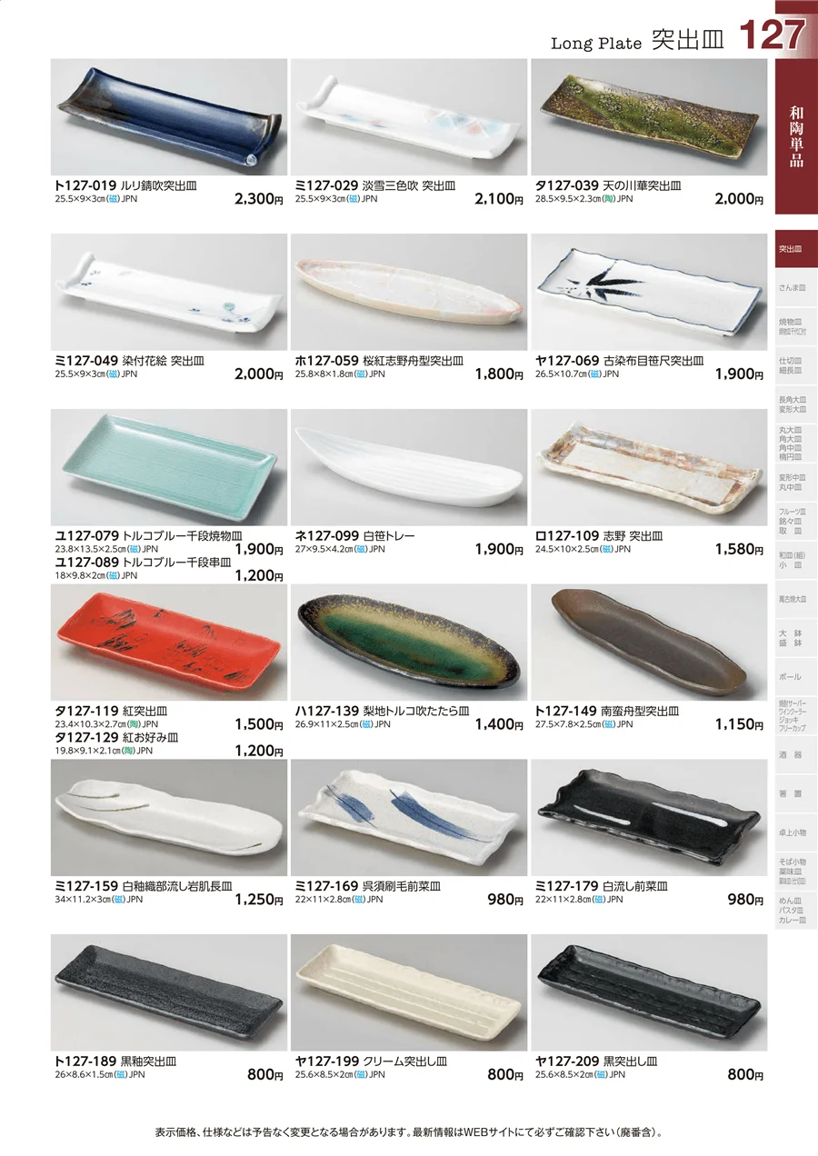 突出皿 ページ127