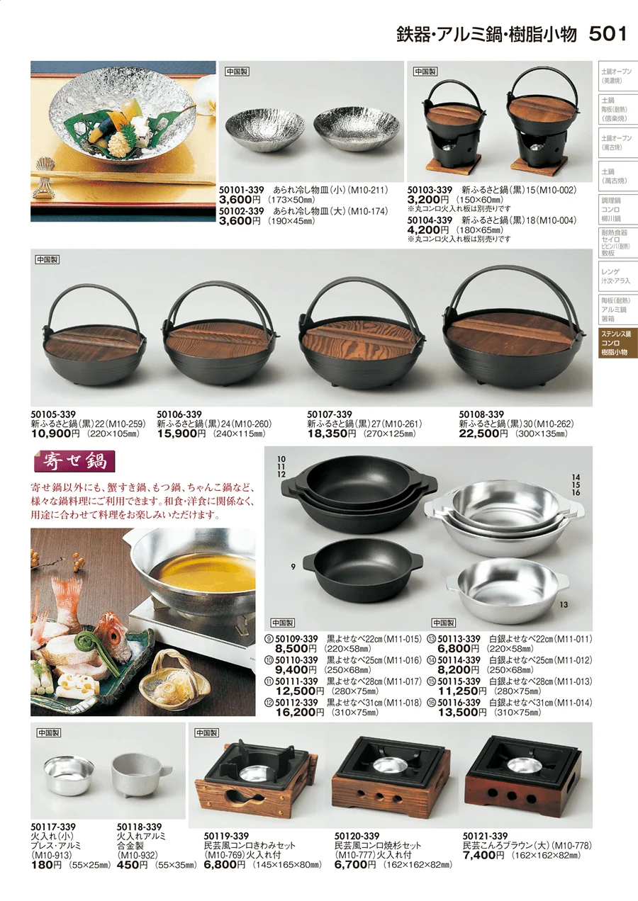 鉄器･アルミ鍋･樹脂小物 ページ501