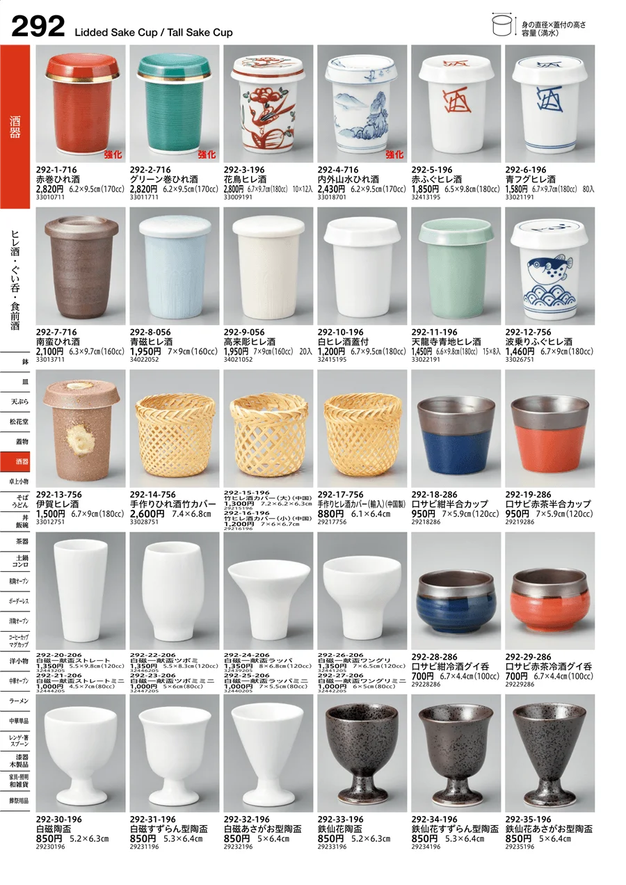 ヒレ酒・ぐい呑・食前酒 ページ292
