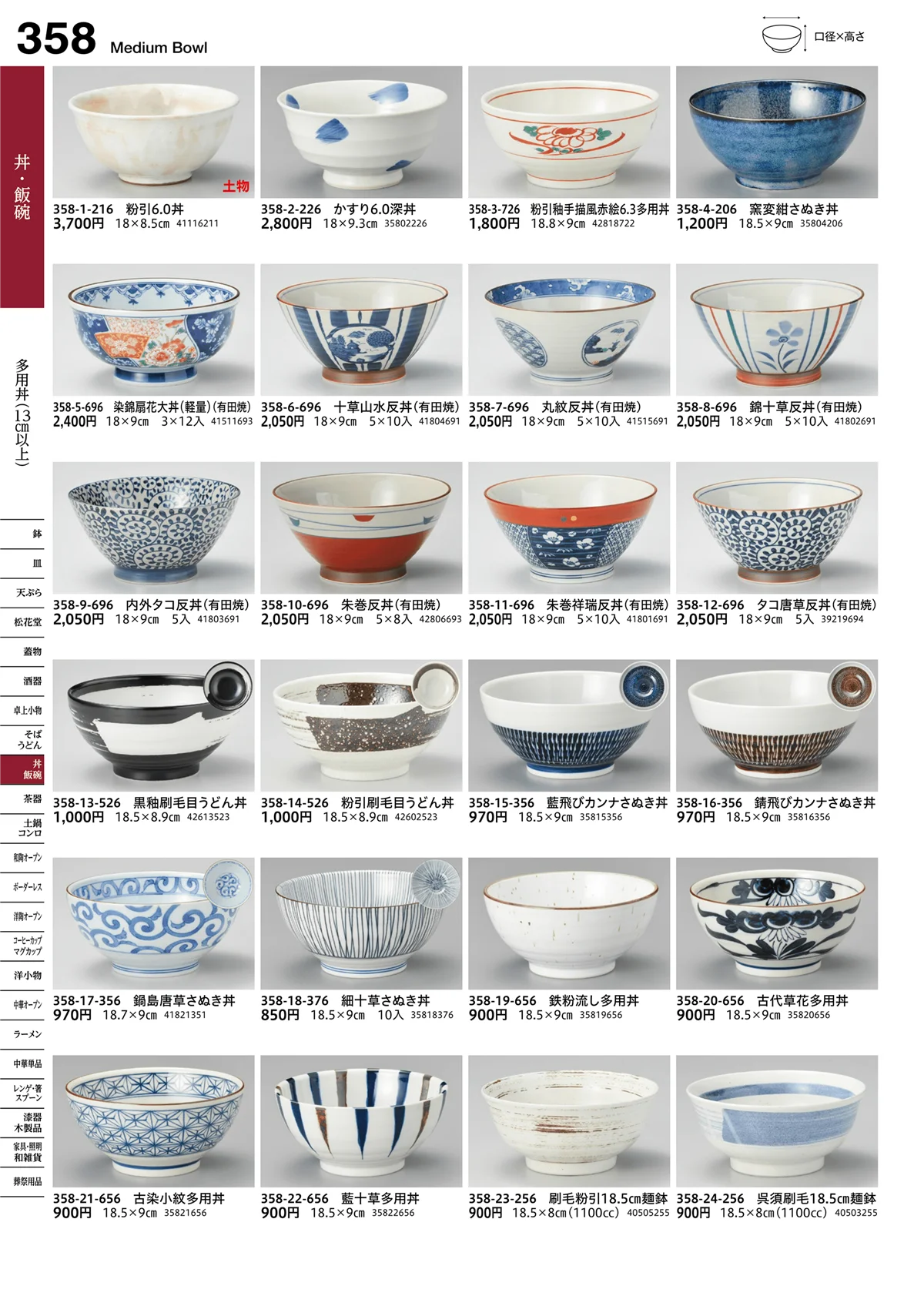 うつわvol.16・ページ番号358・多用丼（13cm以上）