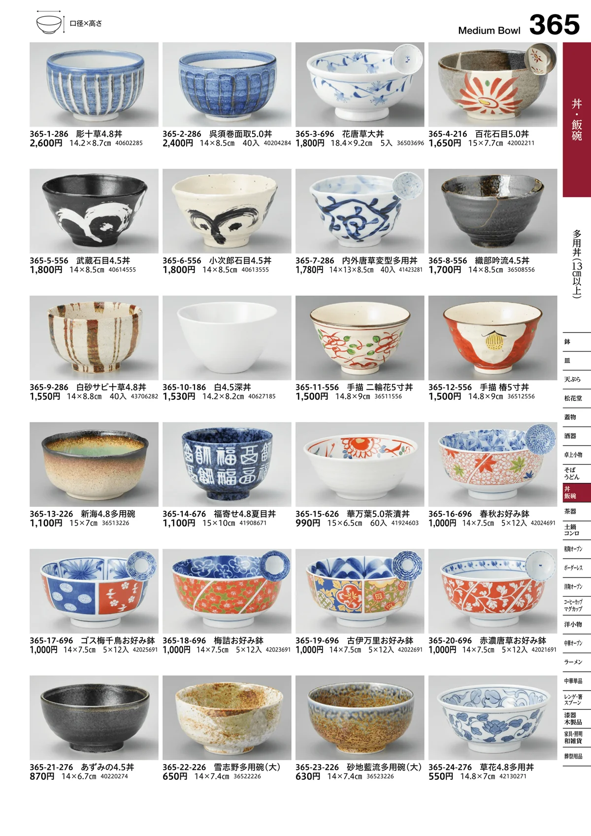 うつわvol.16・ページ番号365・多用丼（13cm以上）