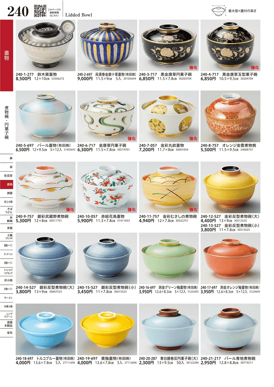 煮物碗・円菓子碗 ページ240