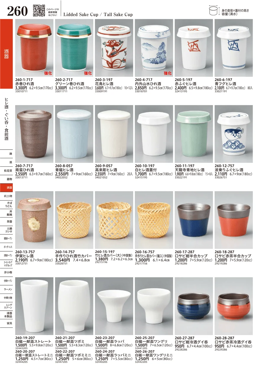 ヒレ酒・ぐい呑・食前酒 ページ260