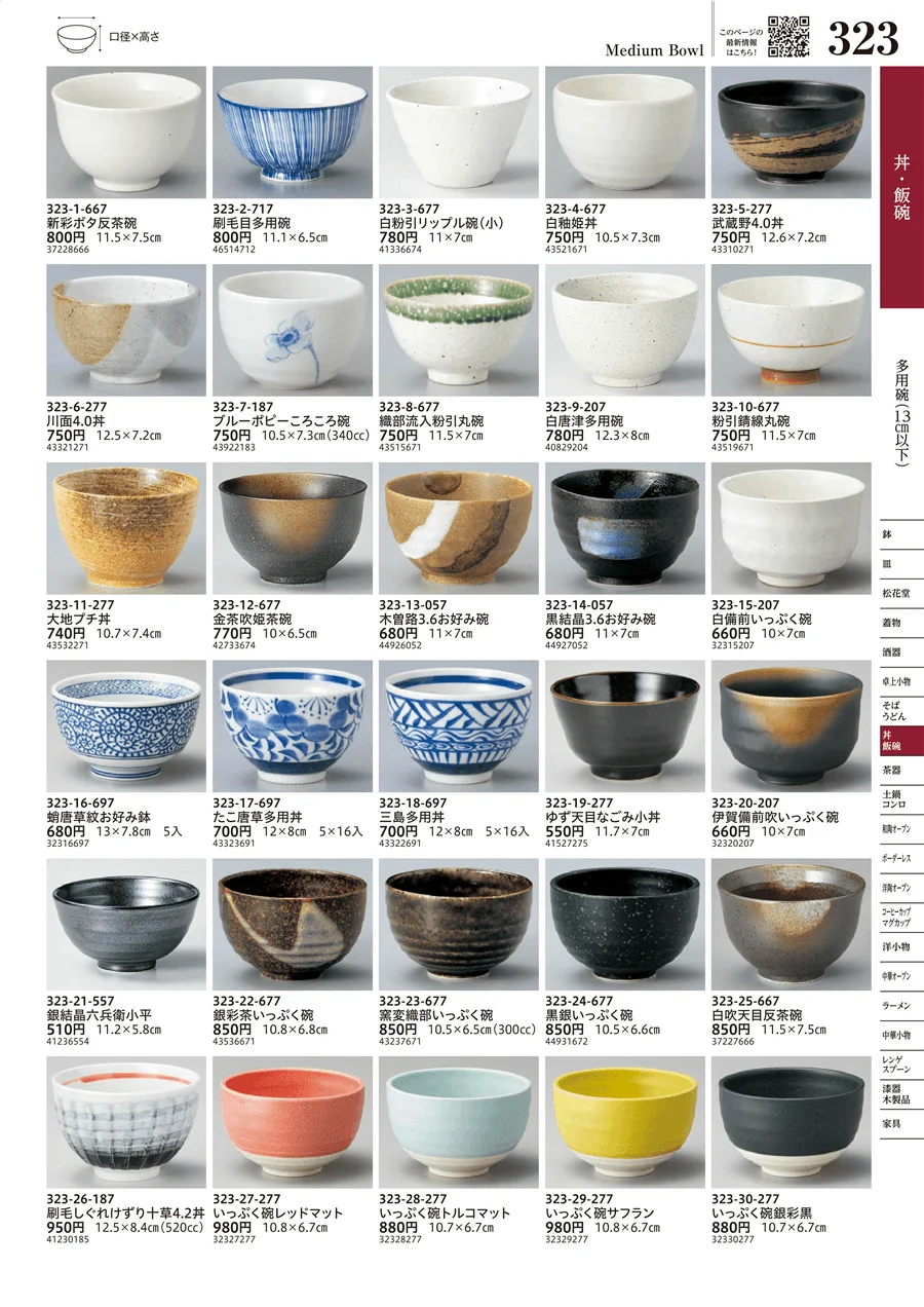 多用碗（13cm以下） ページ323