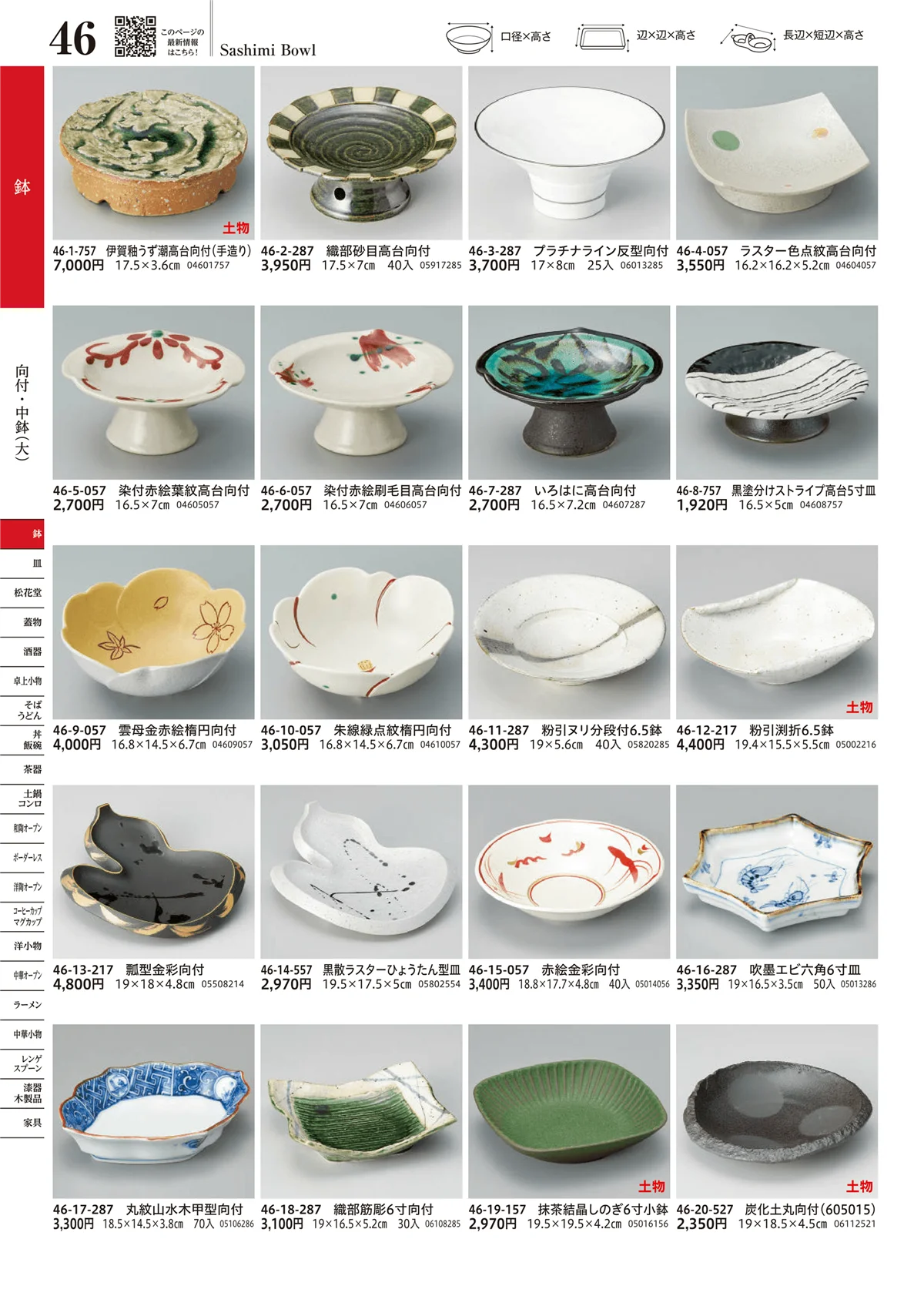 うつわvol.17・ページ番号46・向付・中鉢（大）