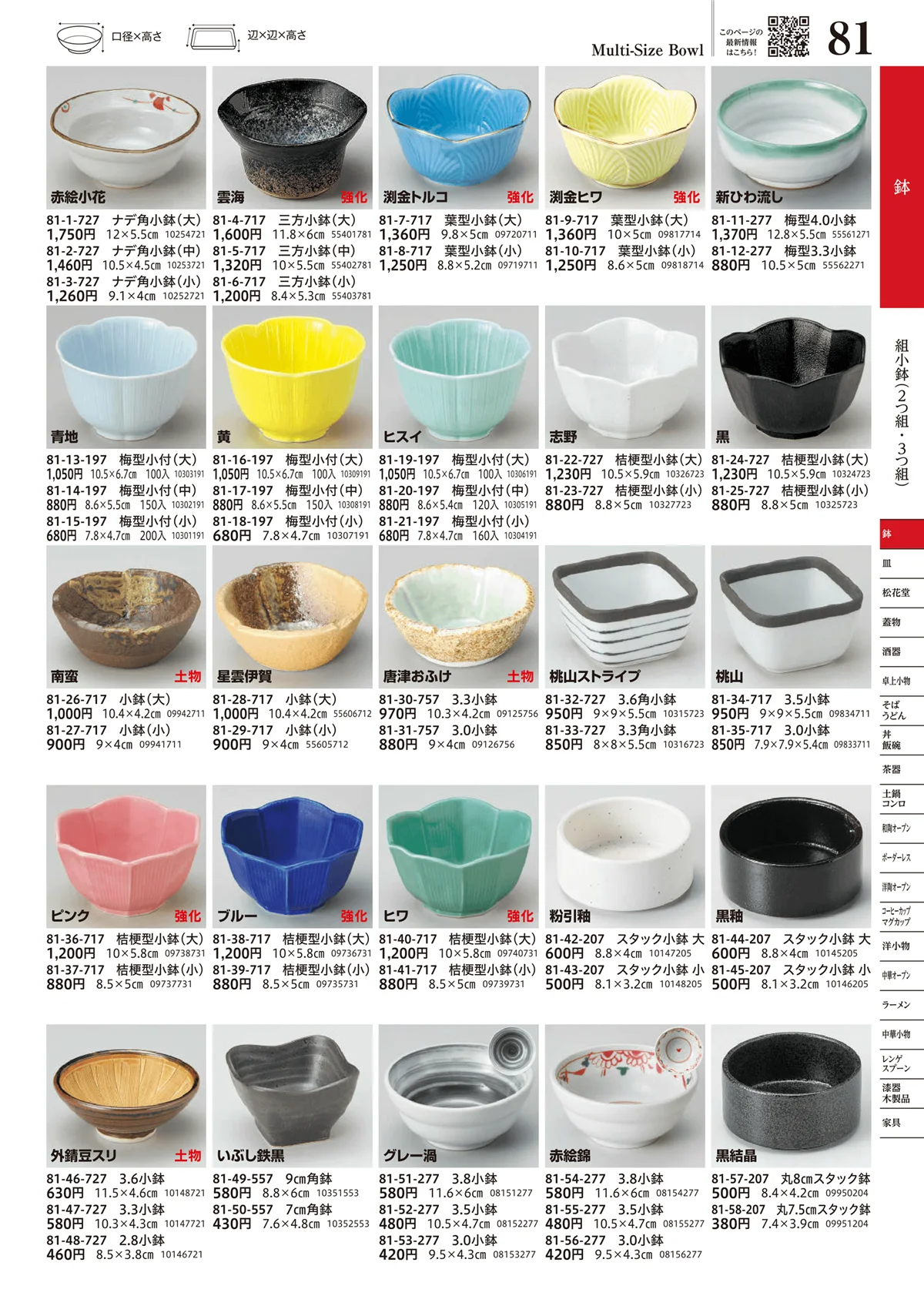 うつわvol.17・ページ番号81・組小鉢（2つ組・3つ組）