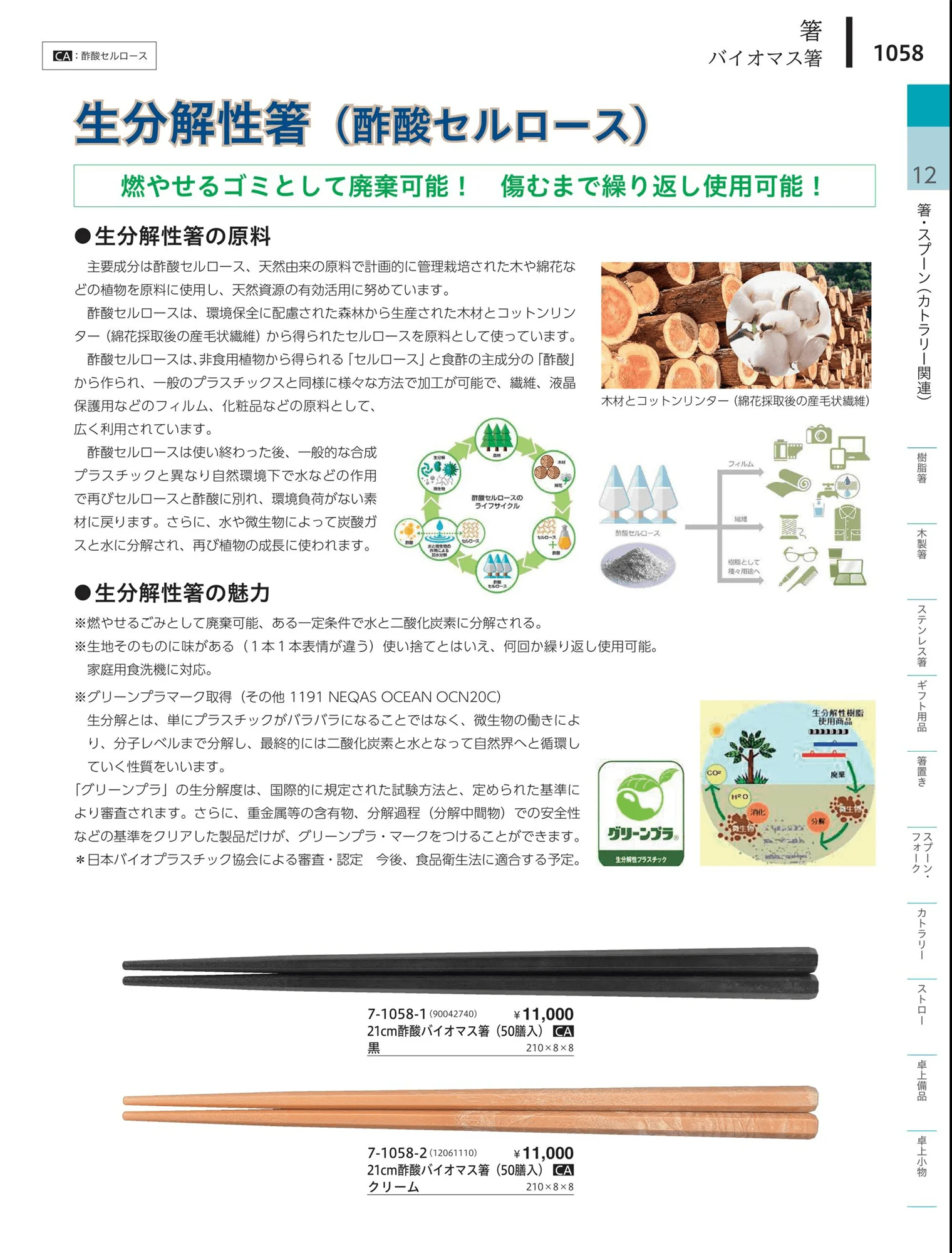 やすらぎvol.34・ページ番号1058・バイオマス箸