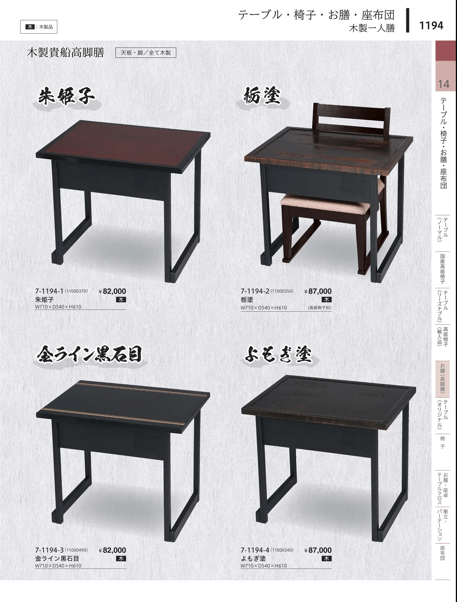 やすらぎvol.34・ページ番号1194・お膳（高座椅子使用）