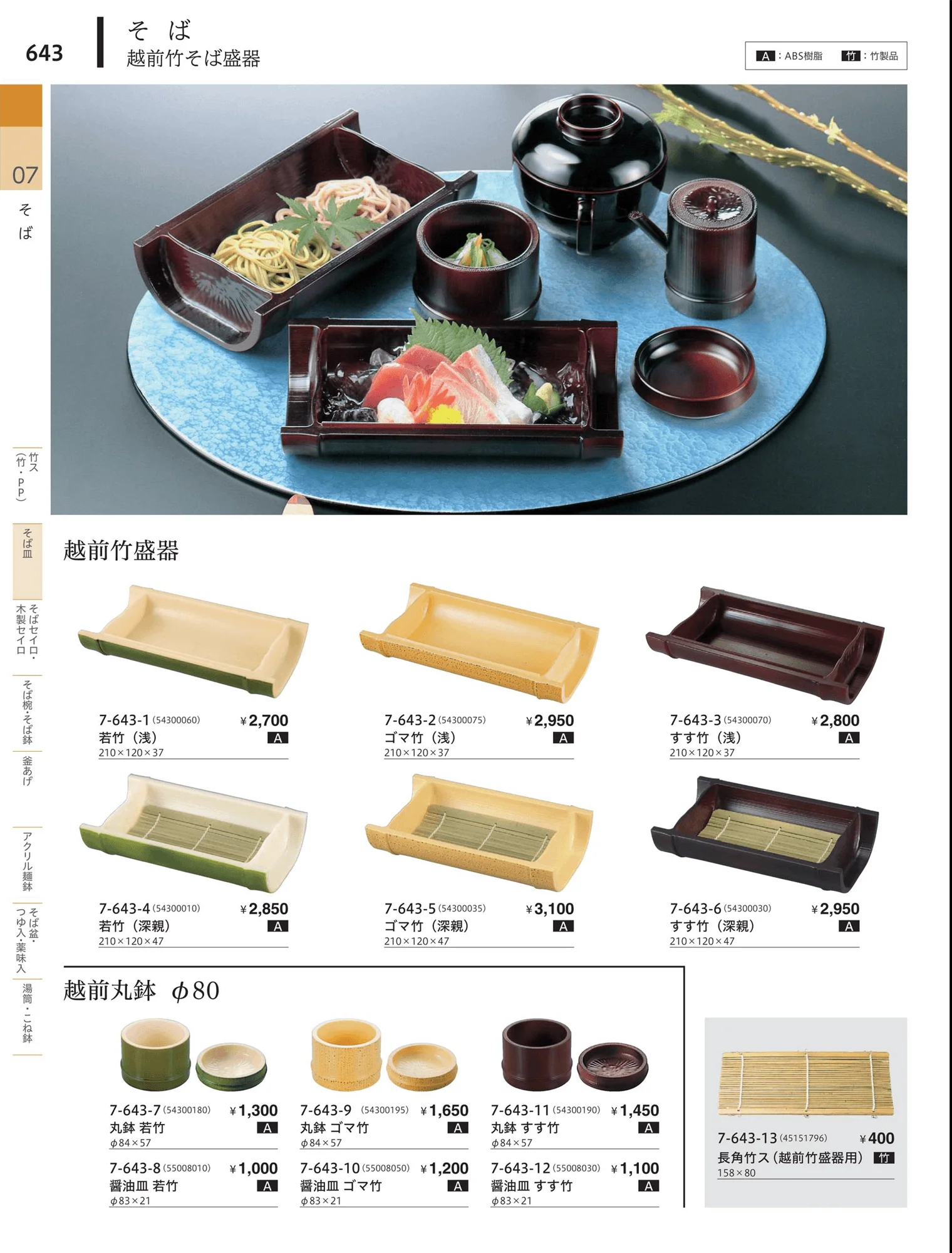 やすらぎvol.34・ページ番号643・越前・小次郎竹そば盛器