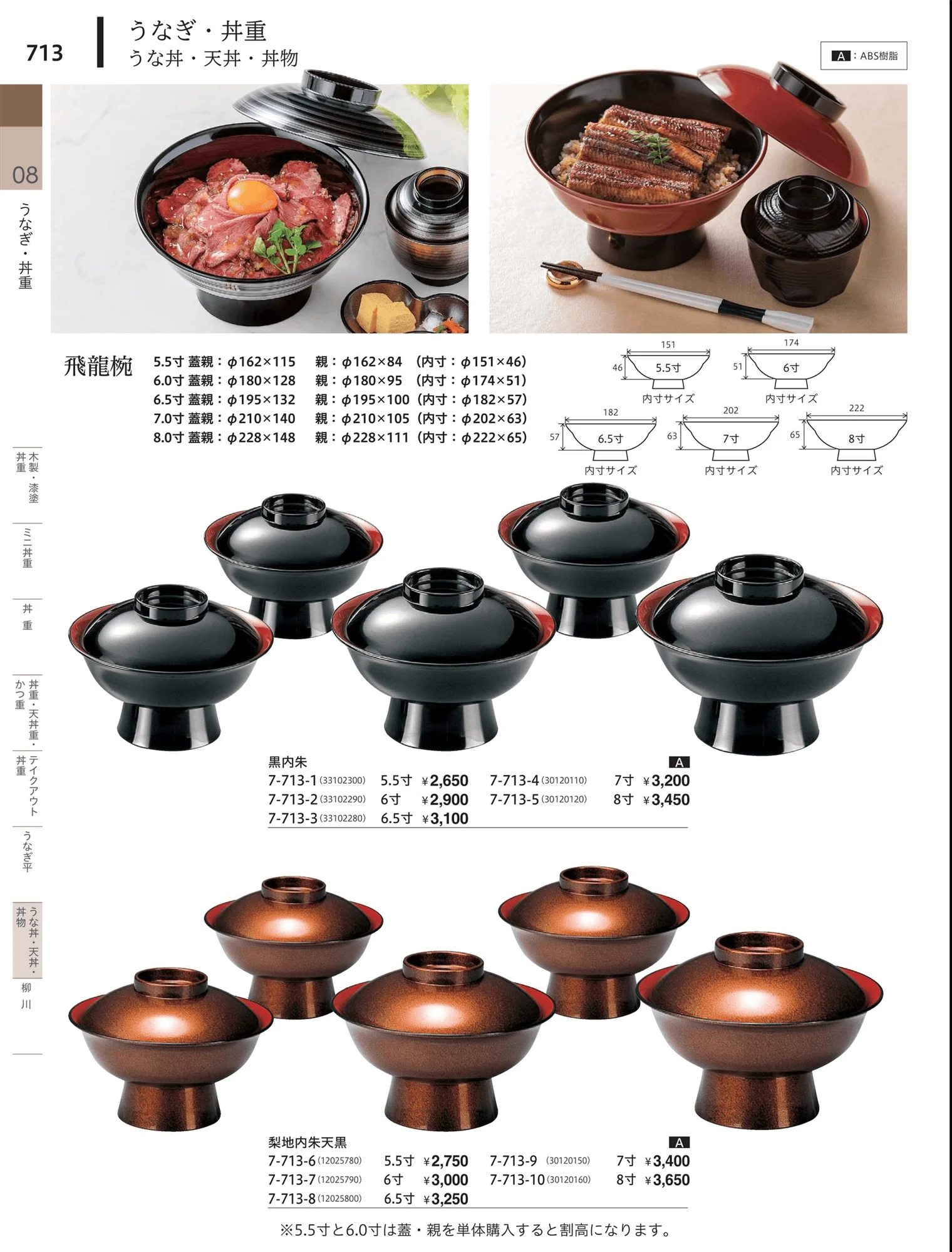 やすらぎvol.34・ページ番号713・うな丼・天丼・丼物