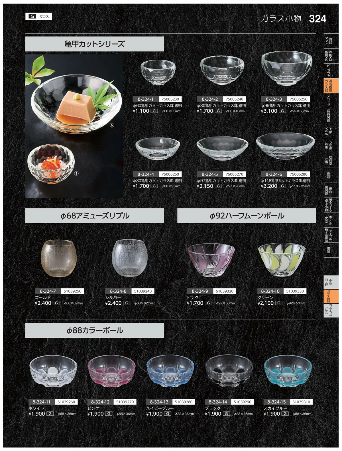 やすらぎvol.35・ページ番号324・ガラス製品