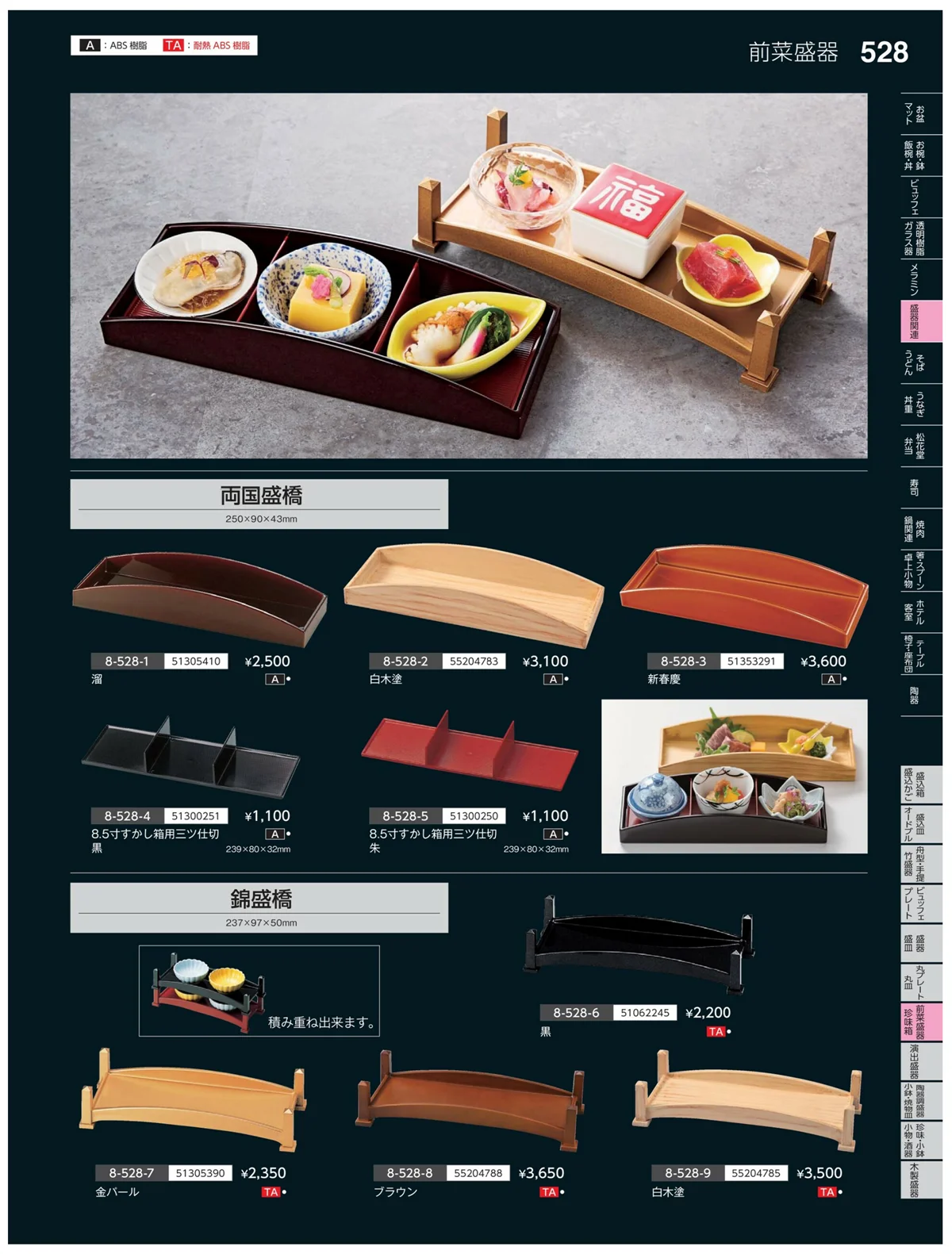 やすらぎvol.35・ページ番号528・前菜盛皿・珍味鉢