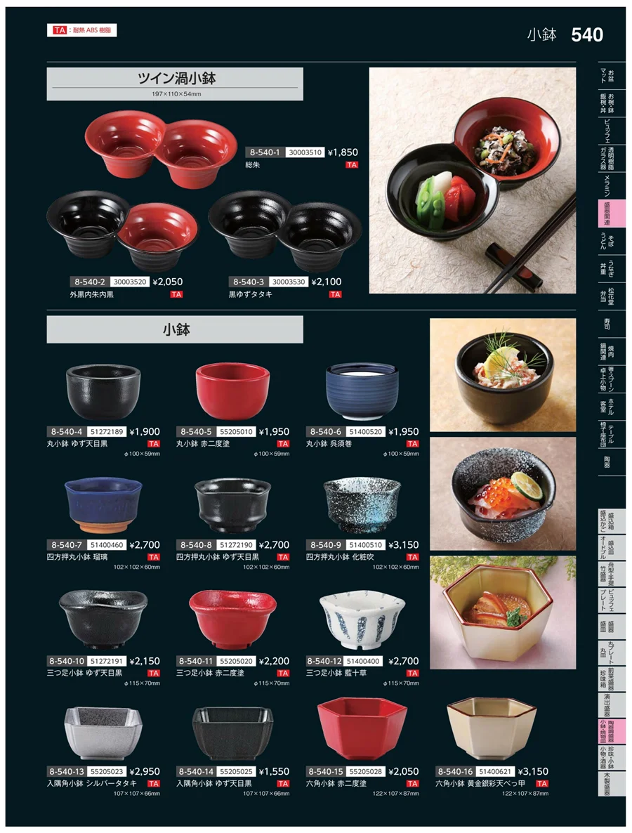 陶珍盛器・小鉢・焼物皿 ページ540