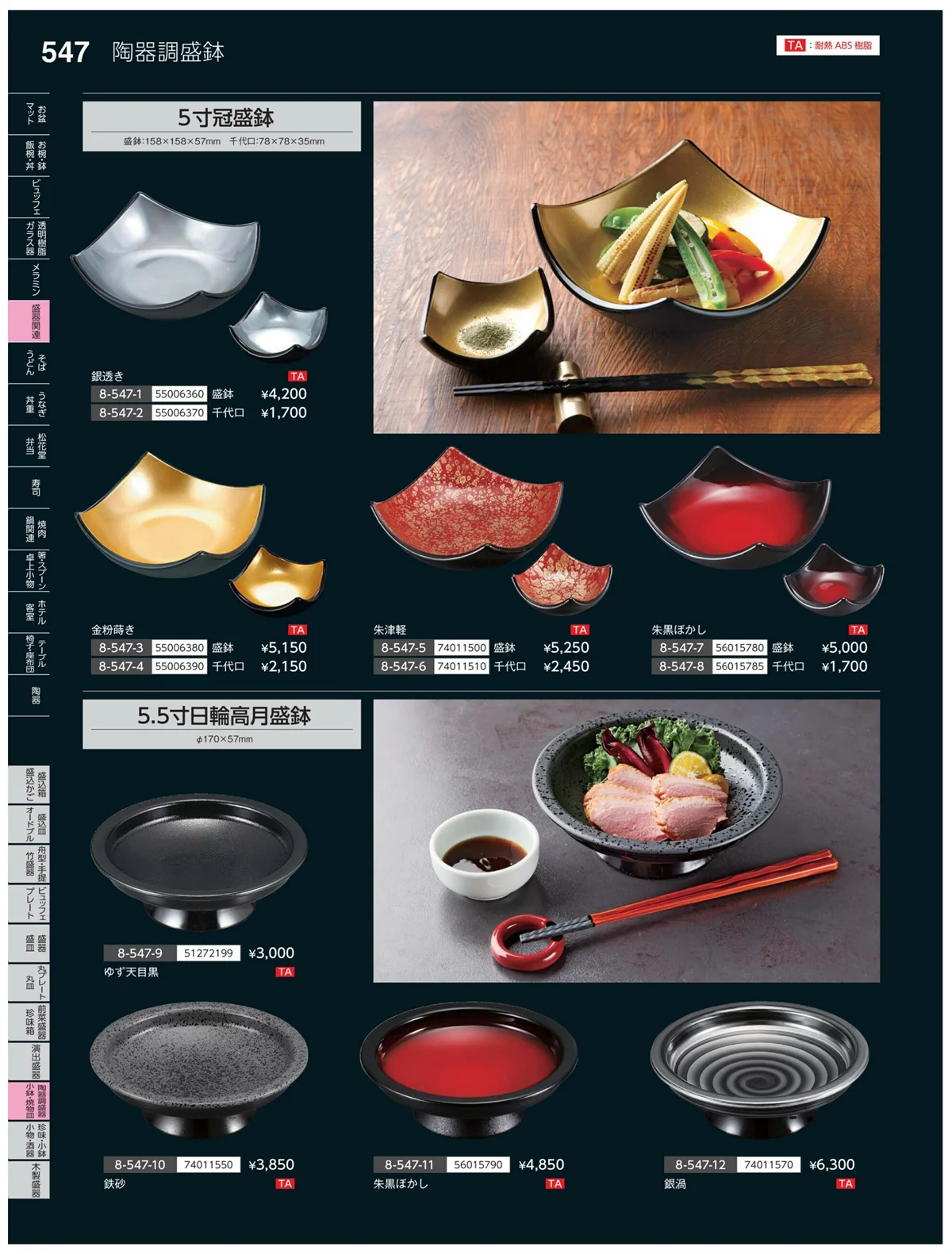 やすらぎvol.35・ページ番号547・陶珍盛器・小鉢・焼物皿