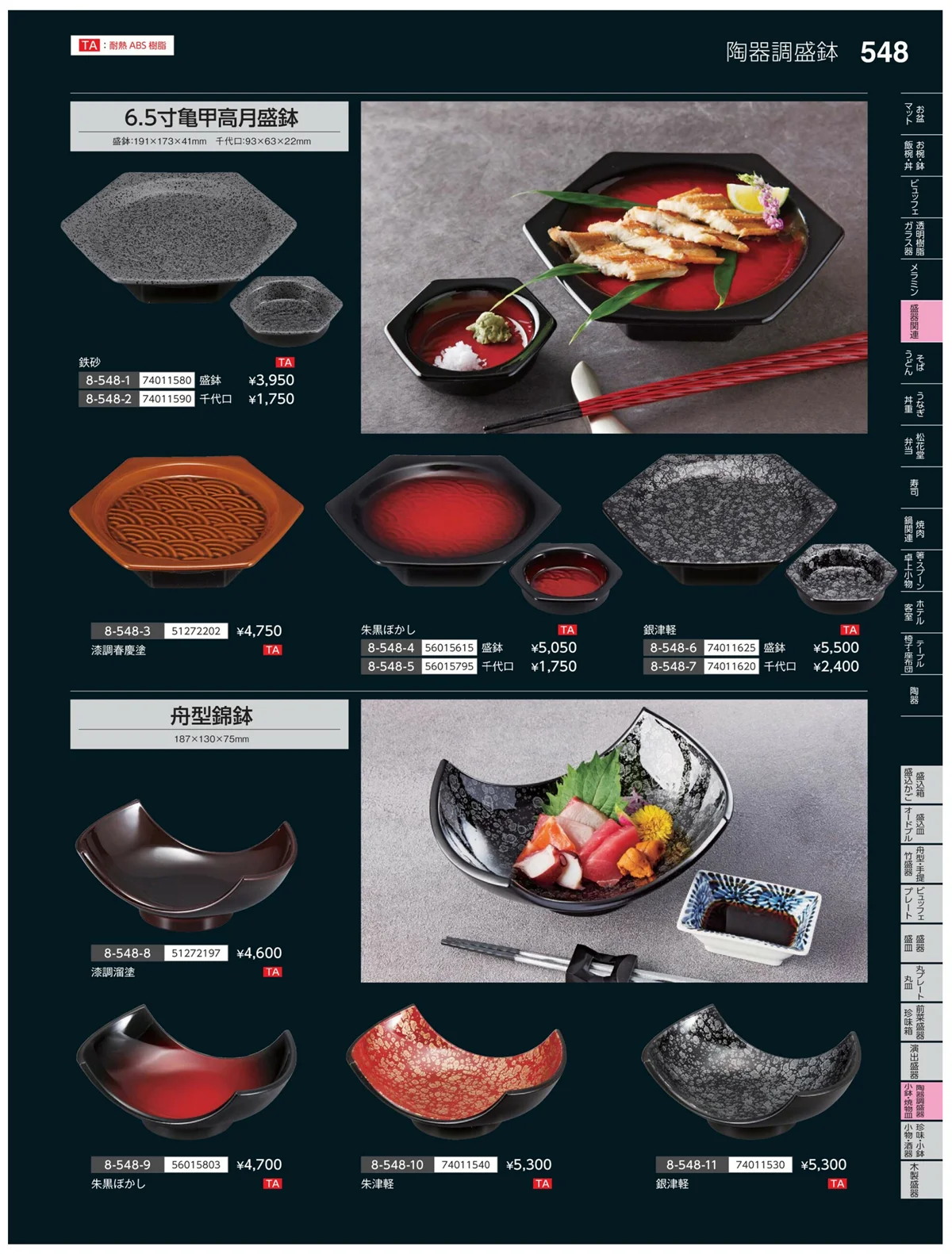 やすらぎvol.35・ページ番号548・陶珍盛器・小鉢・焼物皿