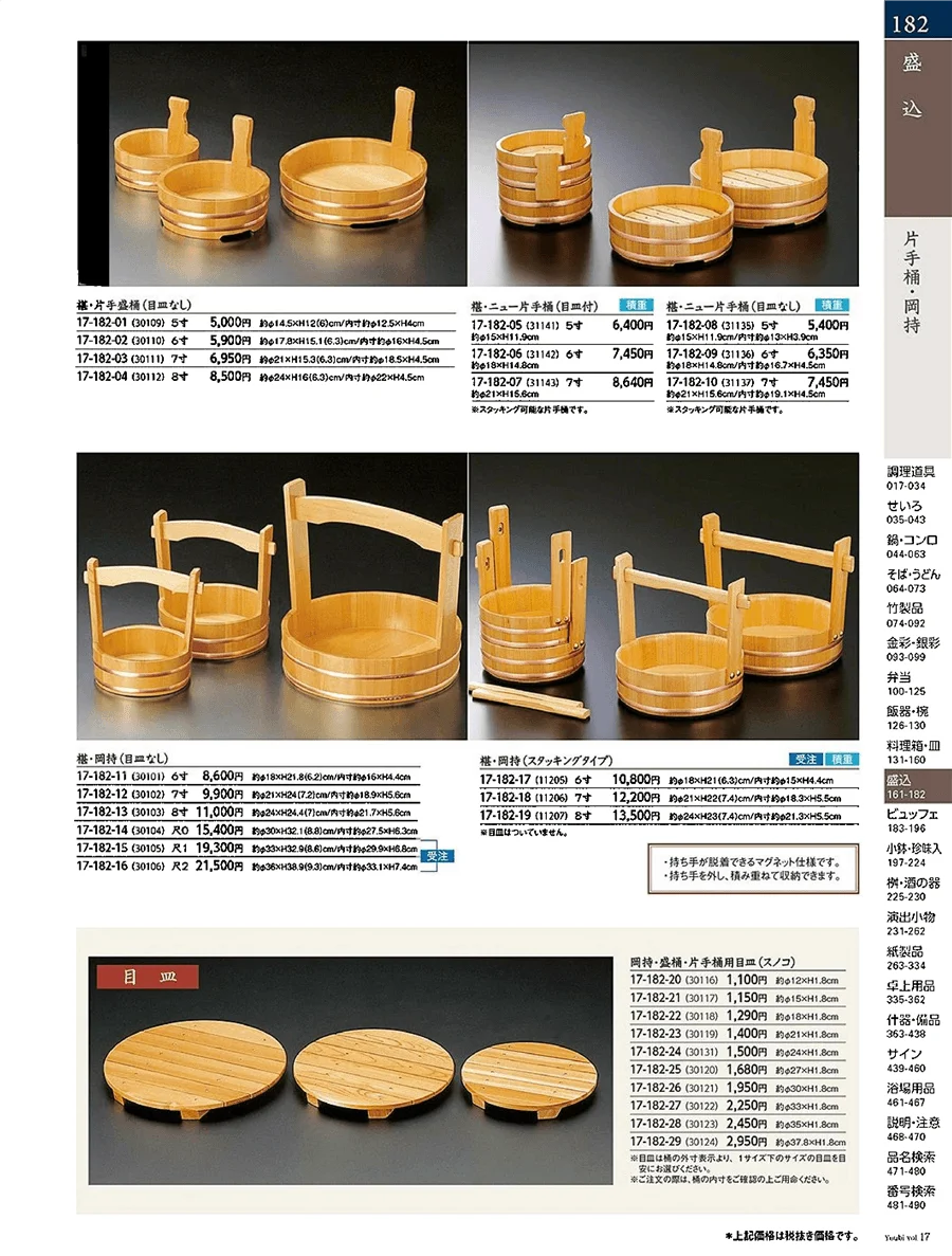 用美vol.17・ページ番号182・片手桶・母材