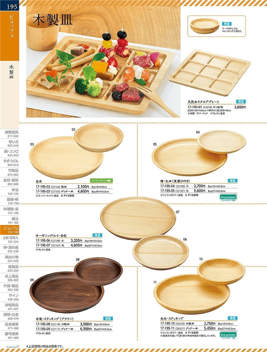 用美vol.17・ページ番号195・木製皿