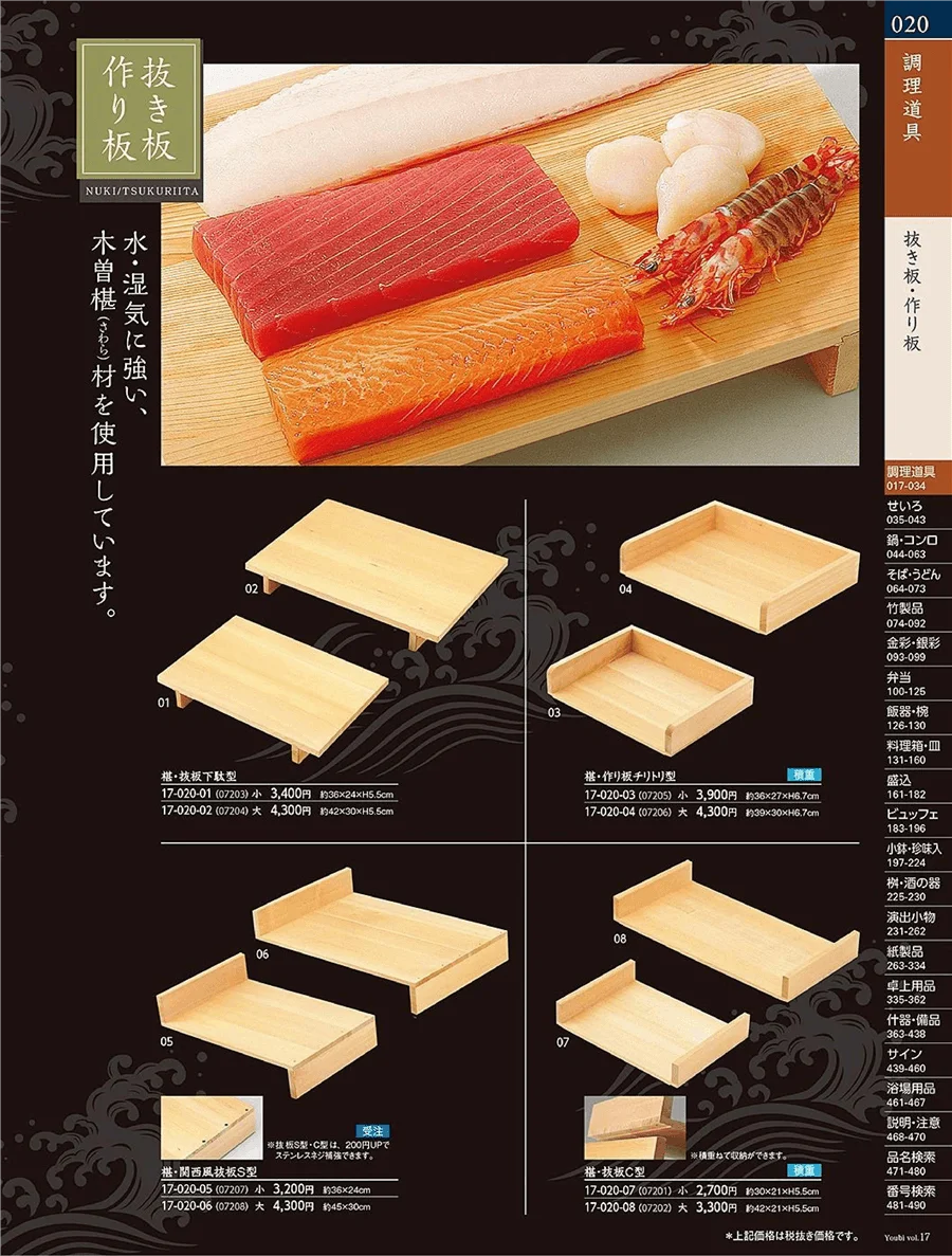 用美vol.17・ページ番号20・まな板・抜板