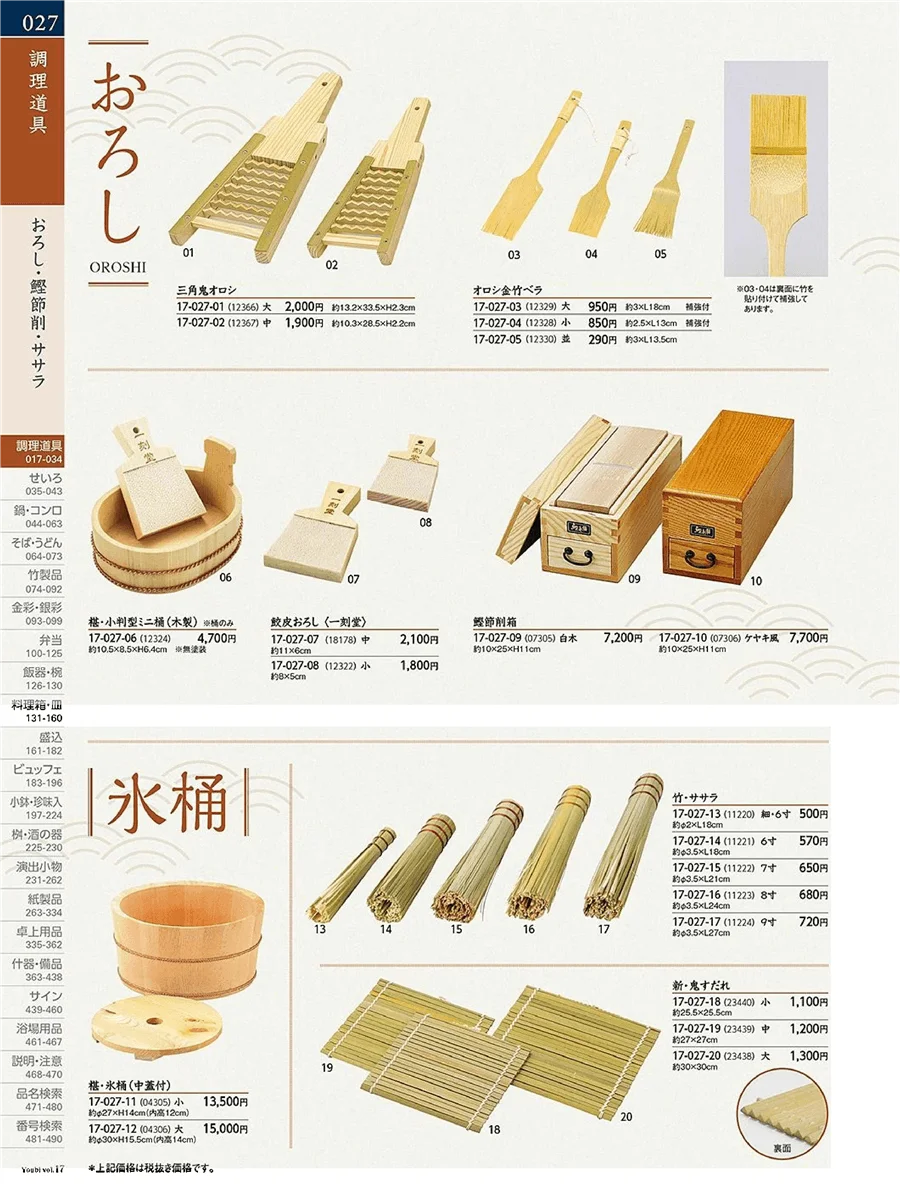 用美vol.17・ページ番号27・おろし・サベラ・麺箱用品