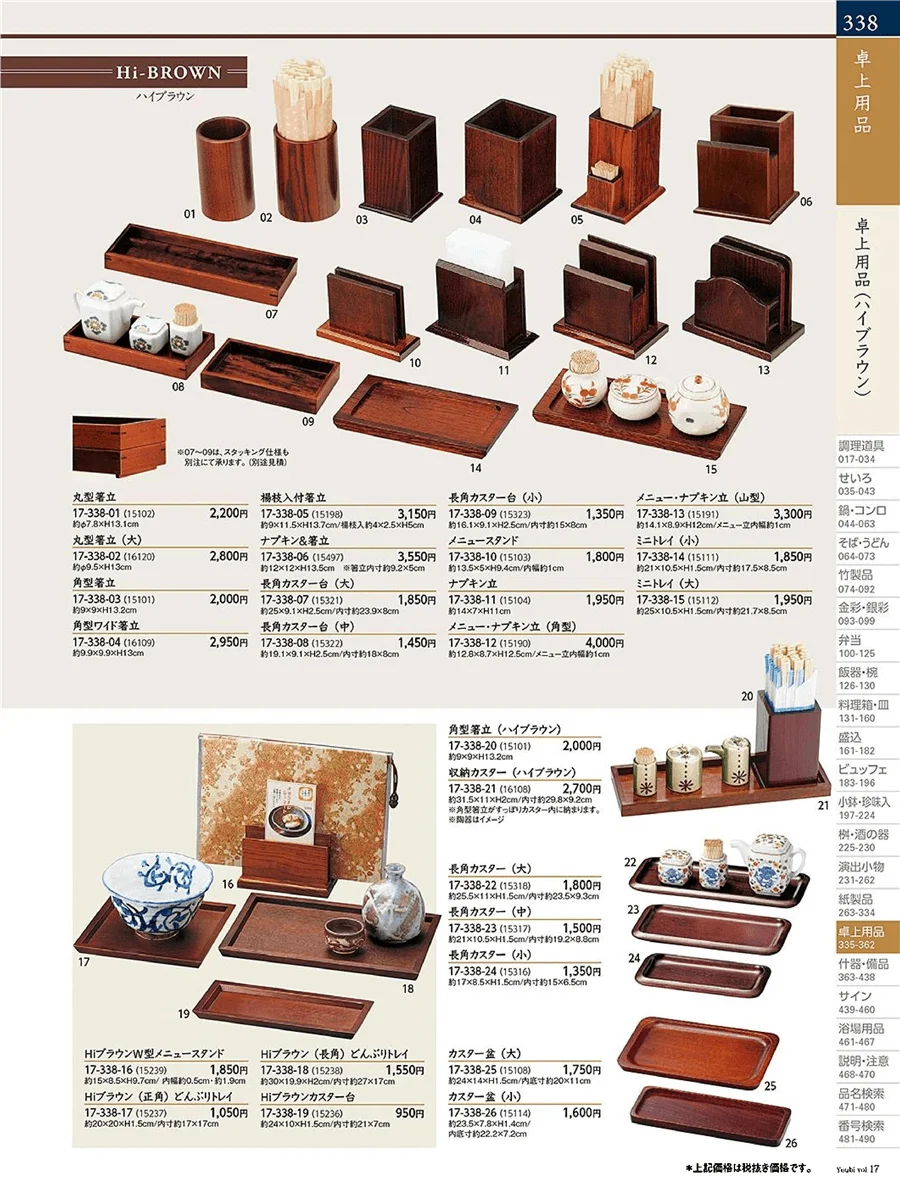 用美vol.17・ページ番号338・卓上用品