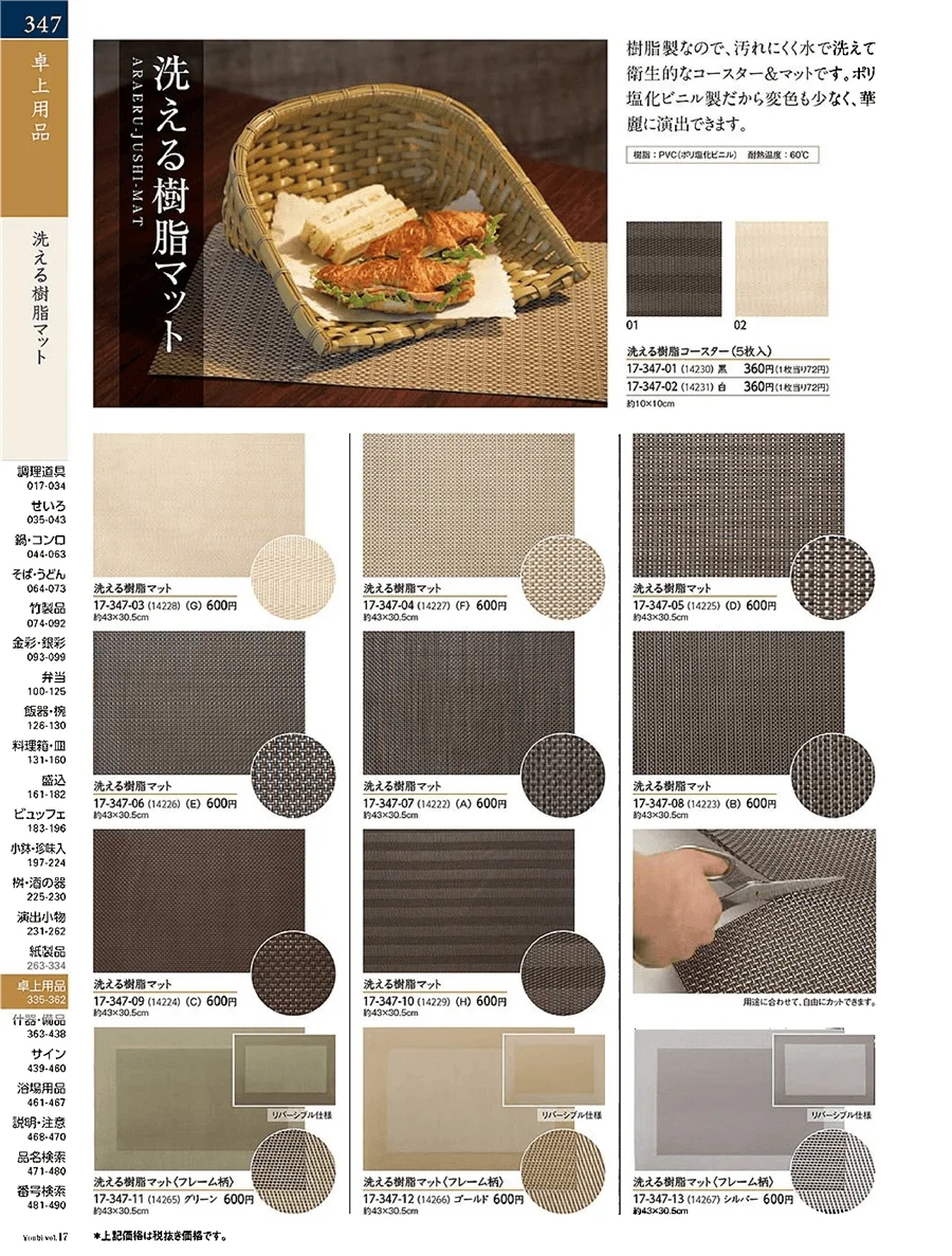 用美vol.17・ページ番号347・洗える樹脂マット