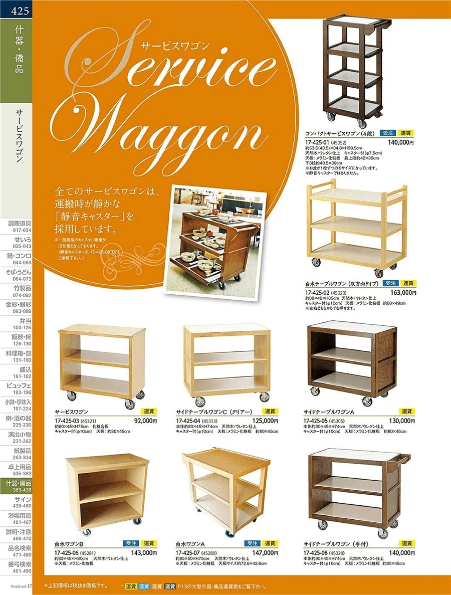 用美vol.17・ページ番号425・サービスワゴン